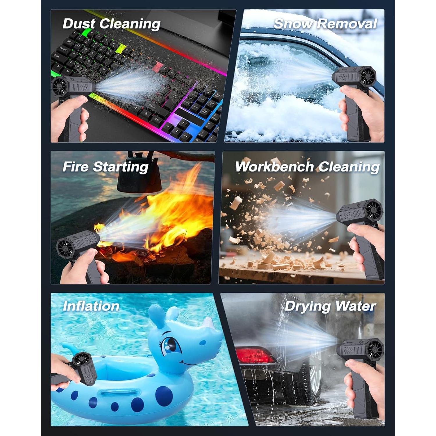 Soplador de Aire Eléctrico Beloving F55-X3 110000 RPM Recargable