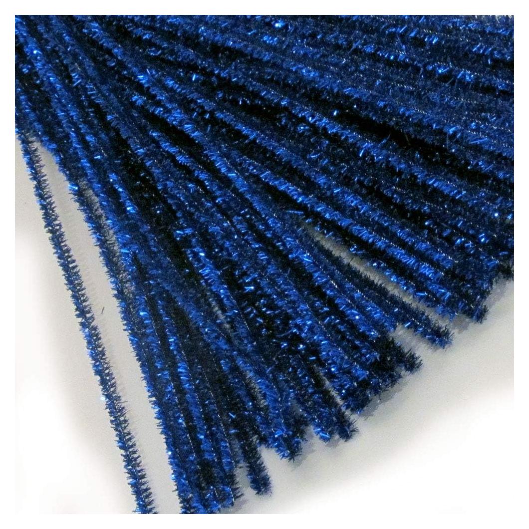 Varillas Chenille Brillantes 1000pzs 30cm Azul Real Los Tallares