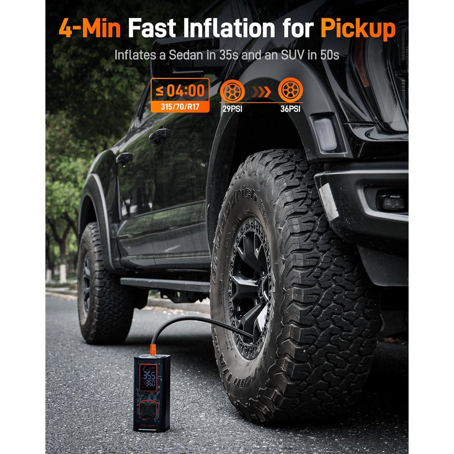 Compresor de Aire Portátil WOLFBOX MegaFlow 12000mAh 150PSI