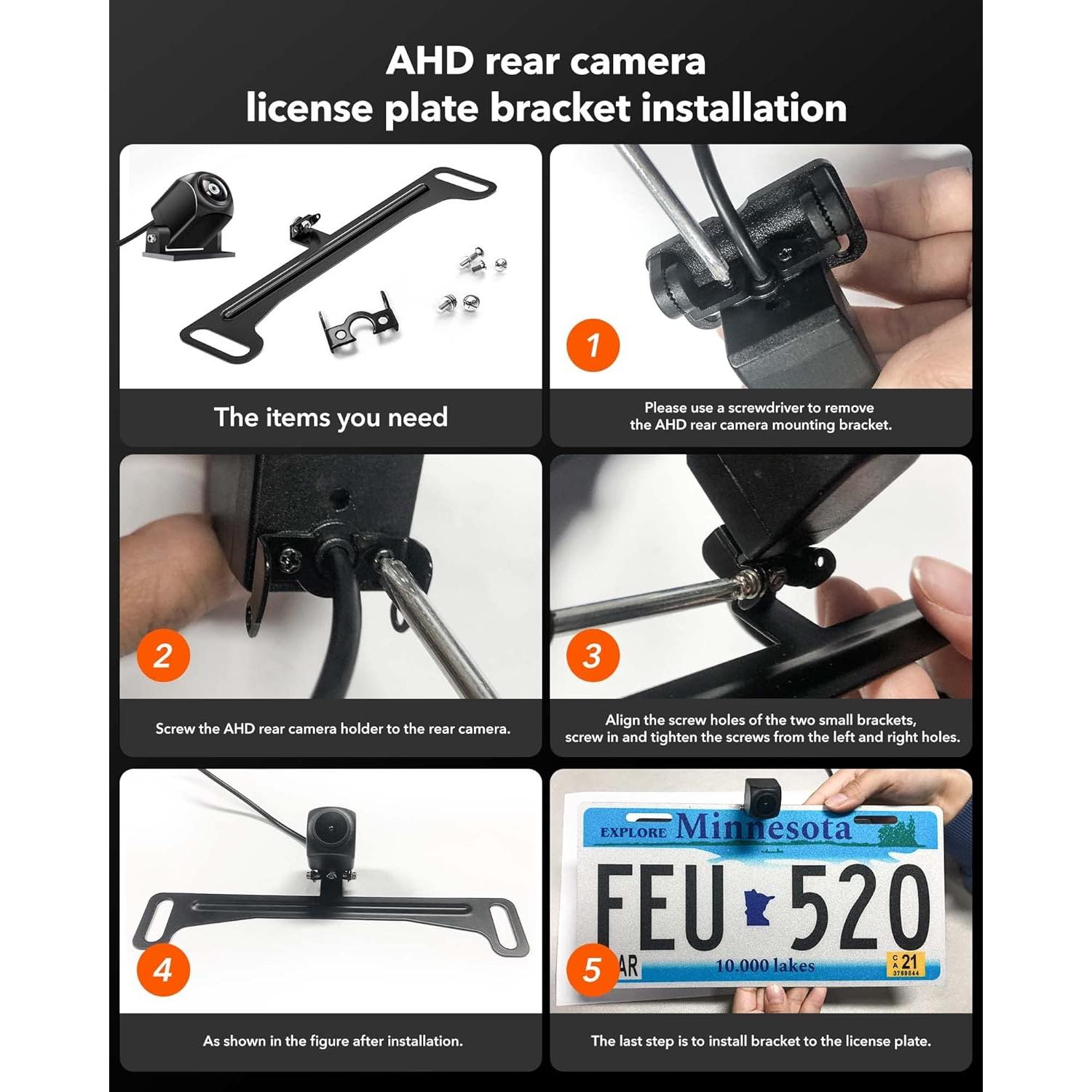 Soporte de Placa de Licencia WOLFBOX para Cámara Trasera