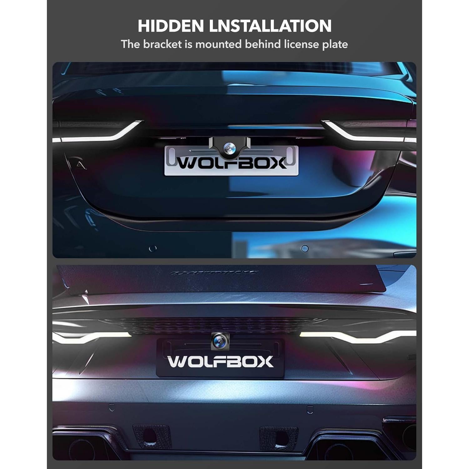 Soporte de Placa de Licencia WOLFBOX para Cámara Trasera