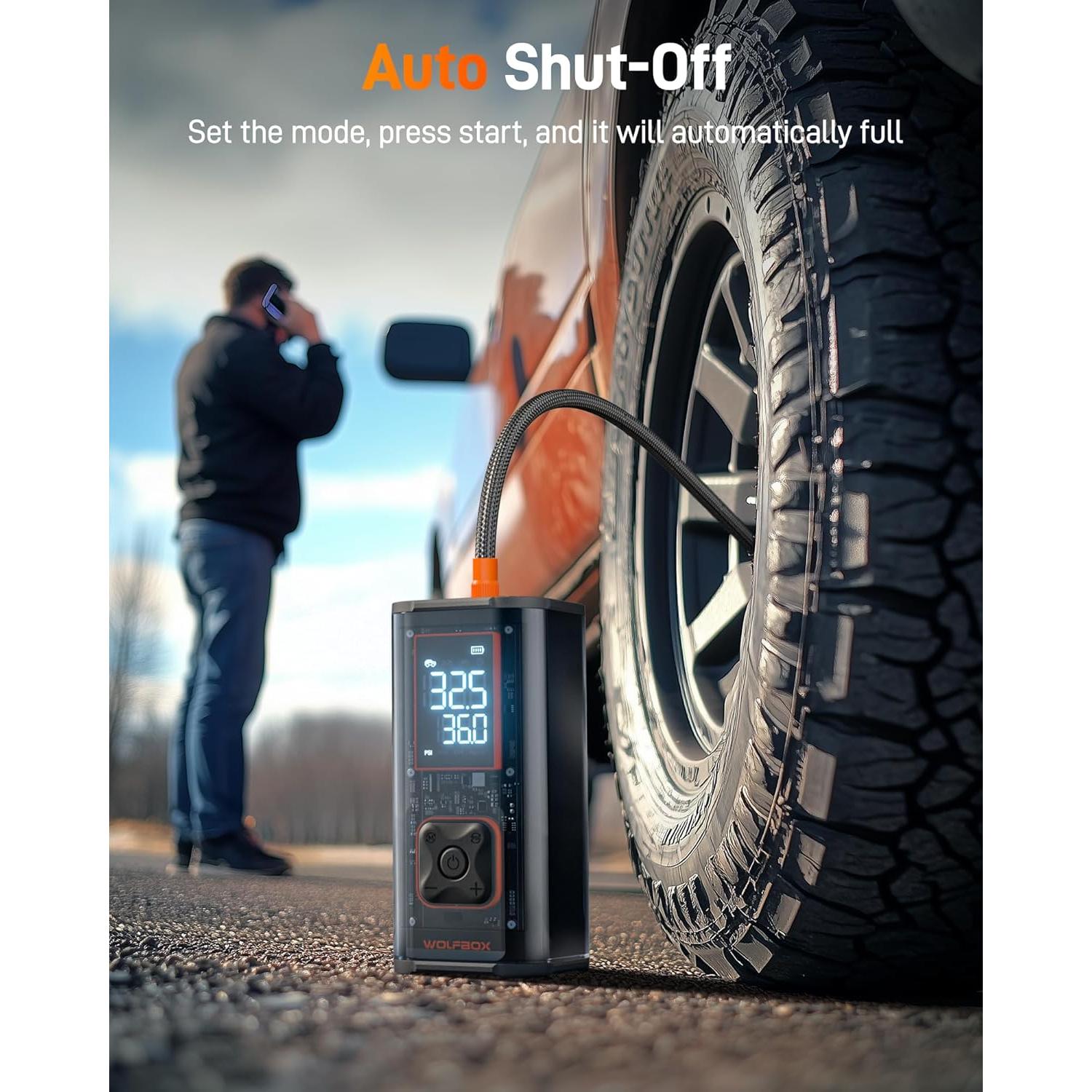 Compresor de Aire Portátil WOLFBOX MegaFlow24 12000mAh 150PSI