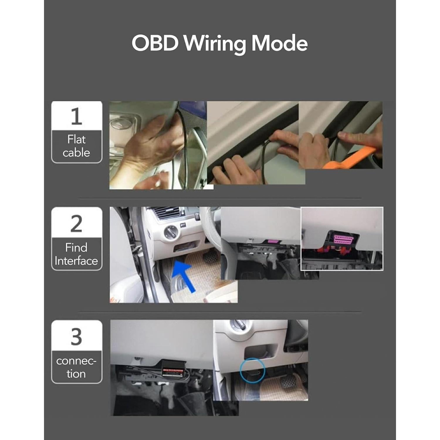 Kit de Carga Dura WOLFBOX OBD USB C 12V-24V a 5V para Cámara