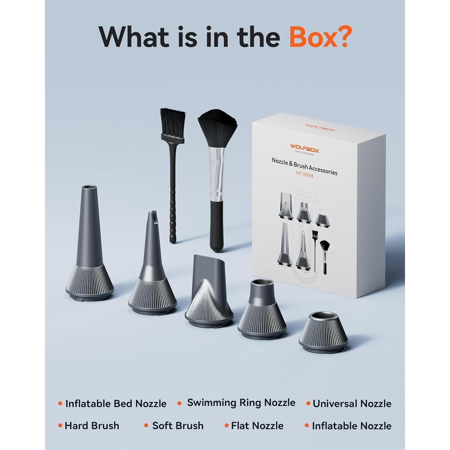 Soplador de Aire Eléctrico WOLFBOX MF100 con 5 Boquillas