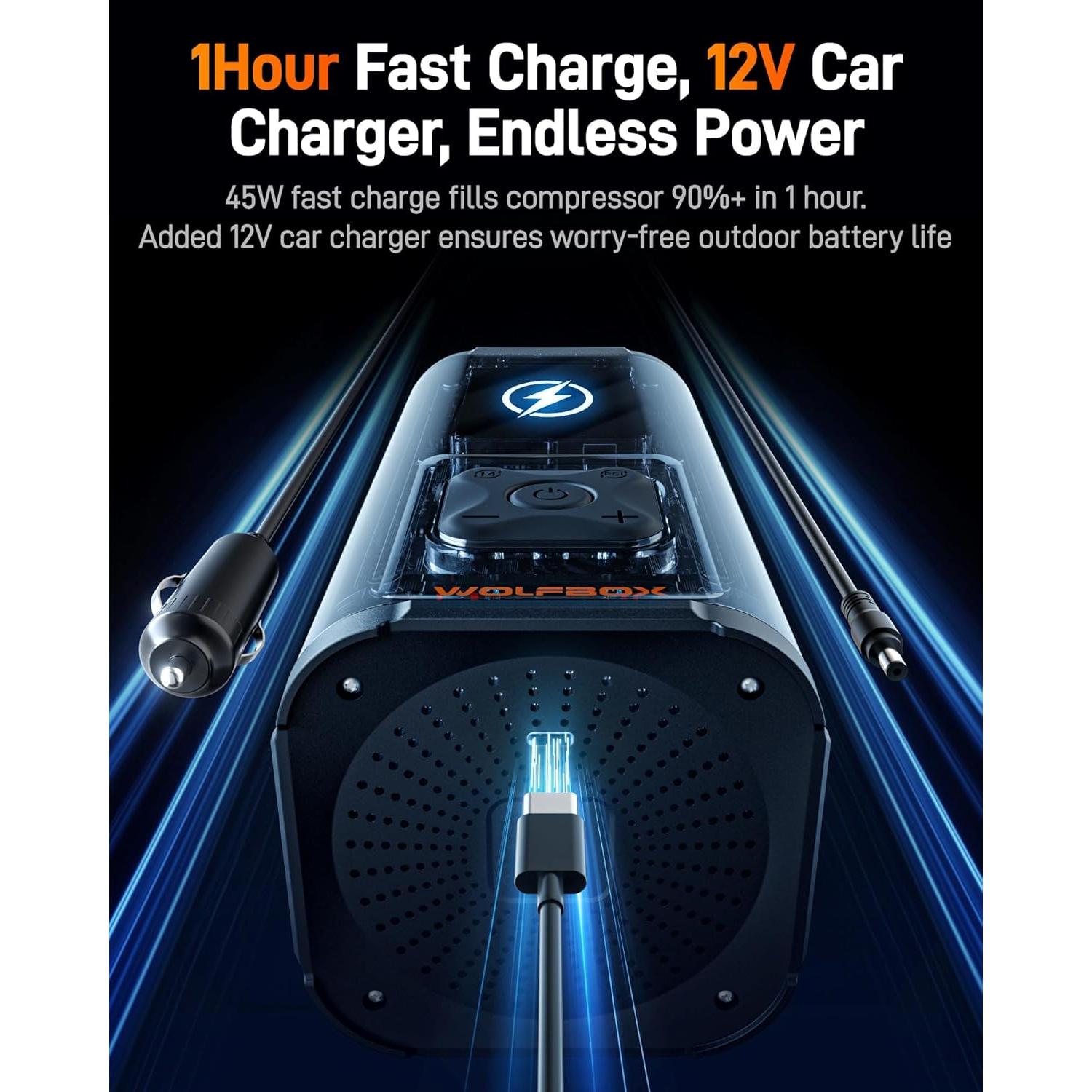 Compresor de Aire Portátil WOLFBOX MegaFlow-T 12000mAh 150PSI