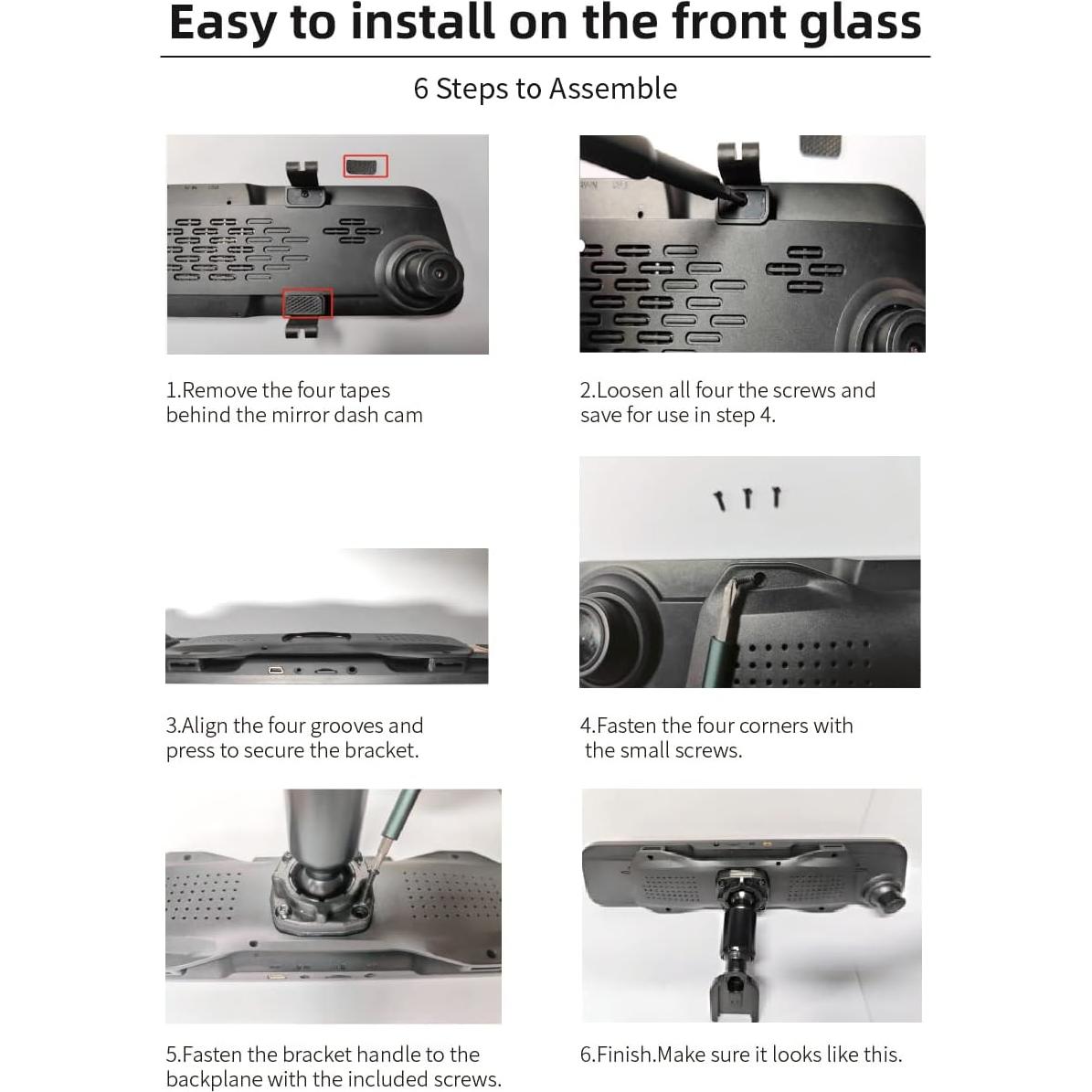 Soporte para cámara de salpicadero WOLFBOX G930 - Negro