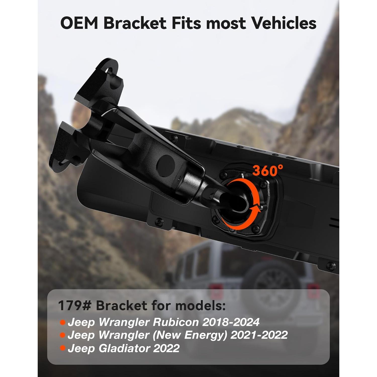 Soporte OEM WOLFBOX 179 para Jeep Wrangler 2018-2024