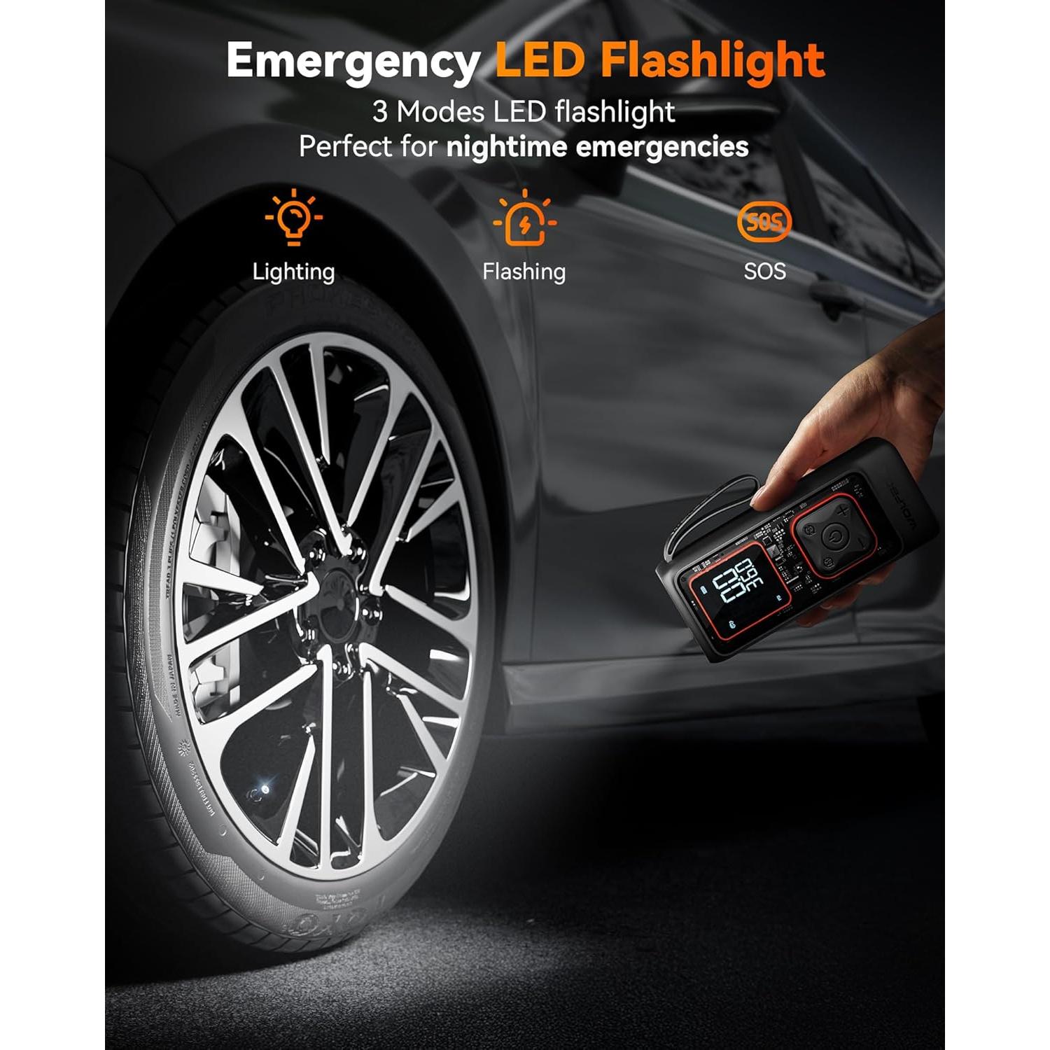 Compresor de Aire Portátil WOLFBOX MegaFlow24 12000mAh 150PSI