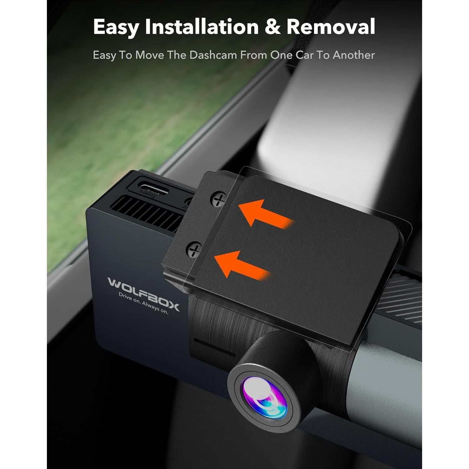 Soporte Negro WOLFBOX para Cámara Dash i17 - 3M