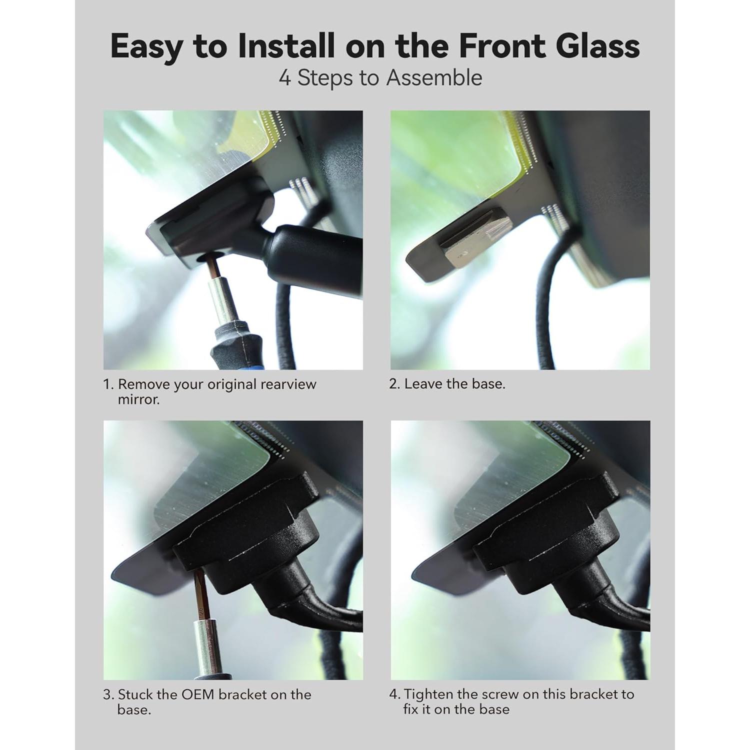 Soporte OEM WOLFBOX 213 para Cámara de Espejo Toyota Vellfire 2019-2024