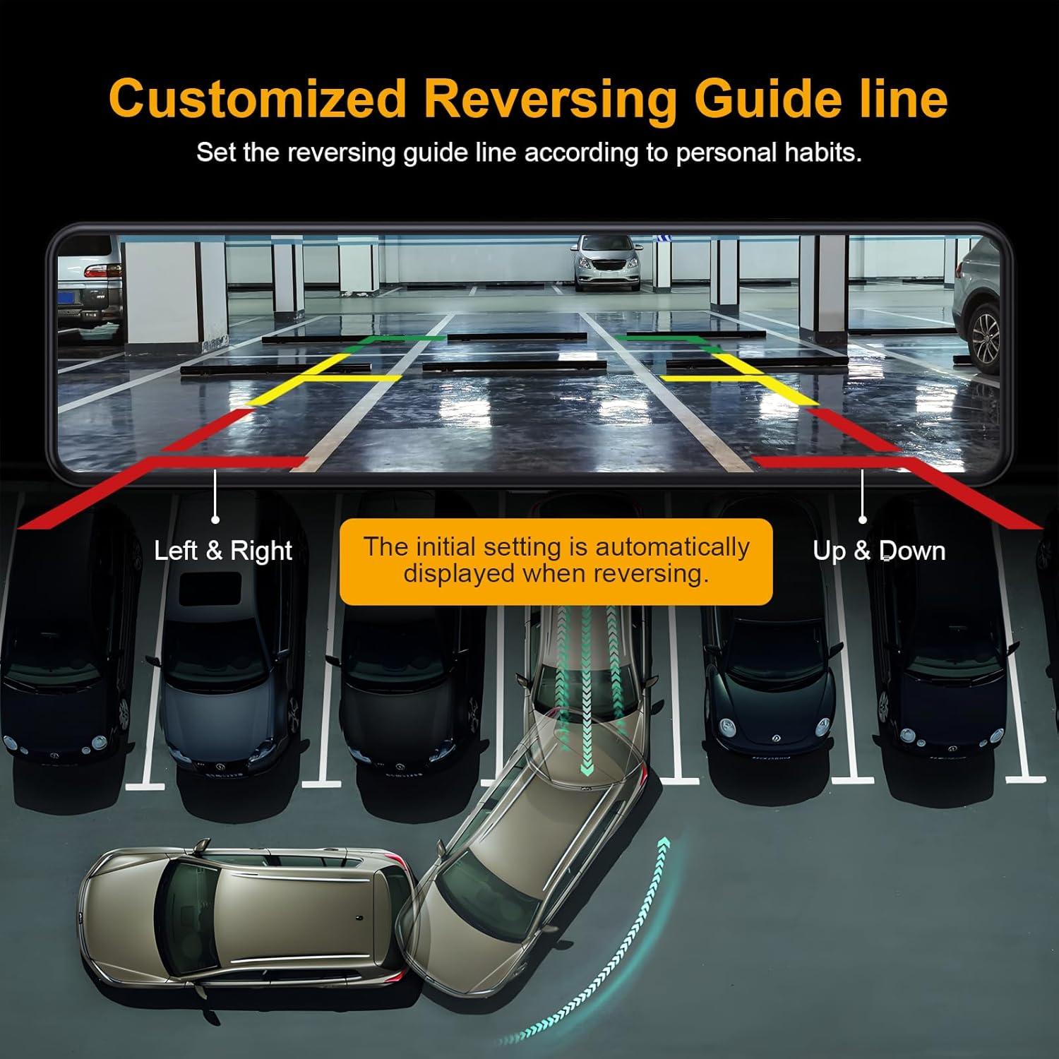 Cámara de Espejo Retrovisor Martalk K80 3 Canales 4K/1080P