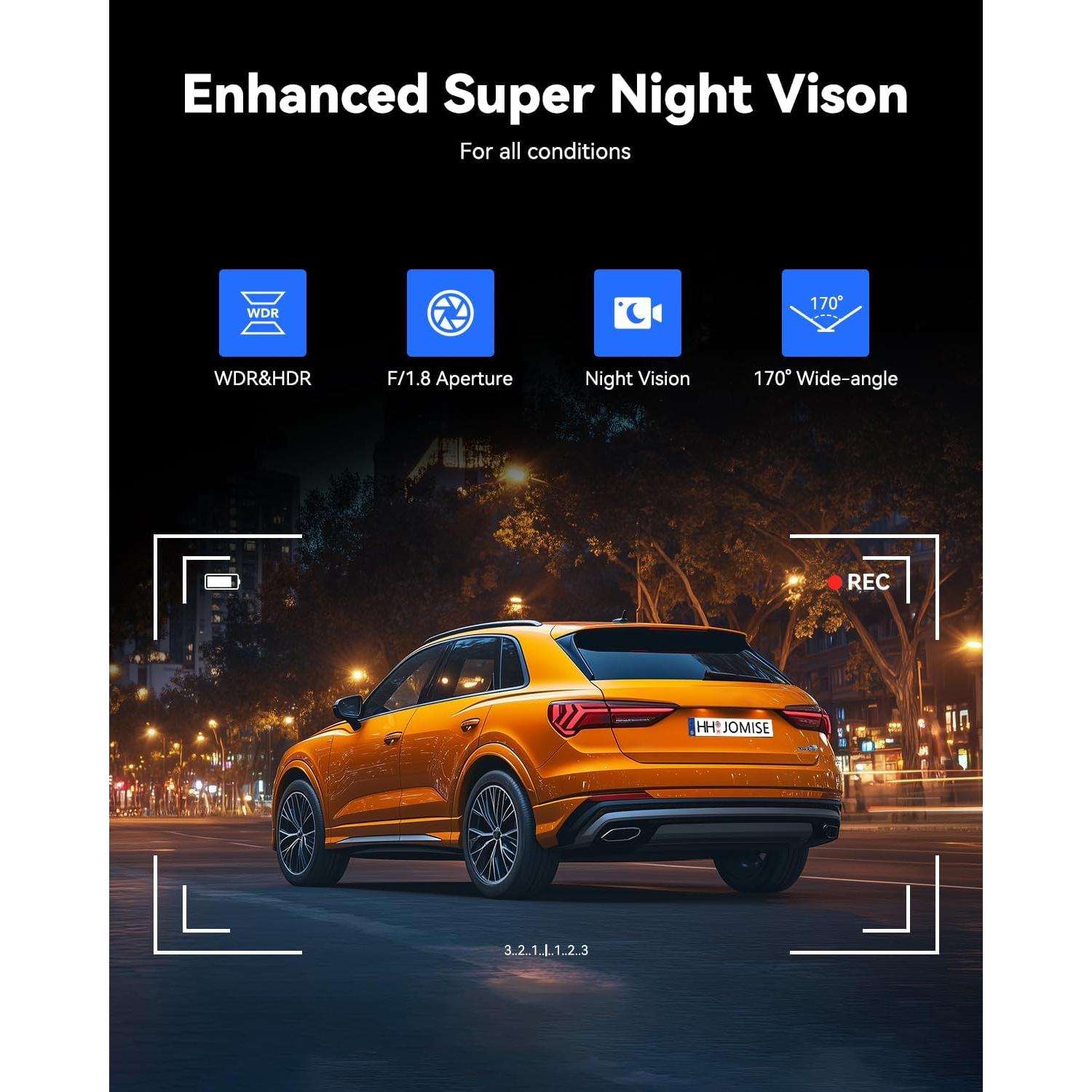 Cámara de Tablero JOMISE T860+ 4K Frontal 2.5K Trasera GPS