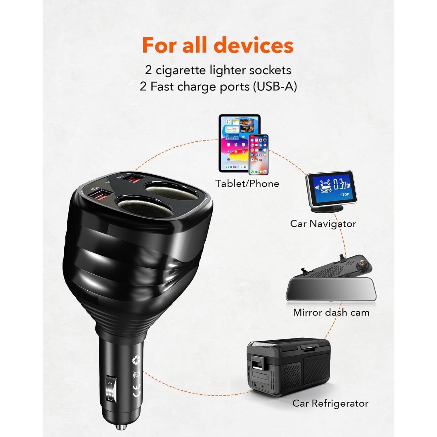 Cargador de Coche WOLFBOX G850 Pro con Cable 2 en 1