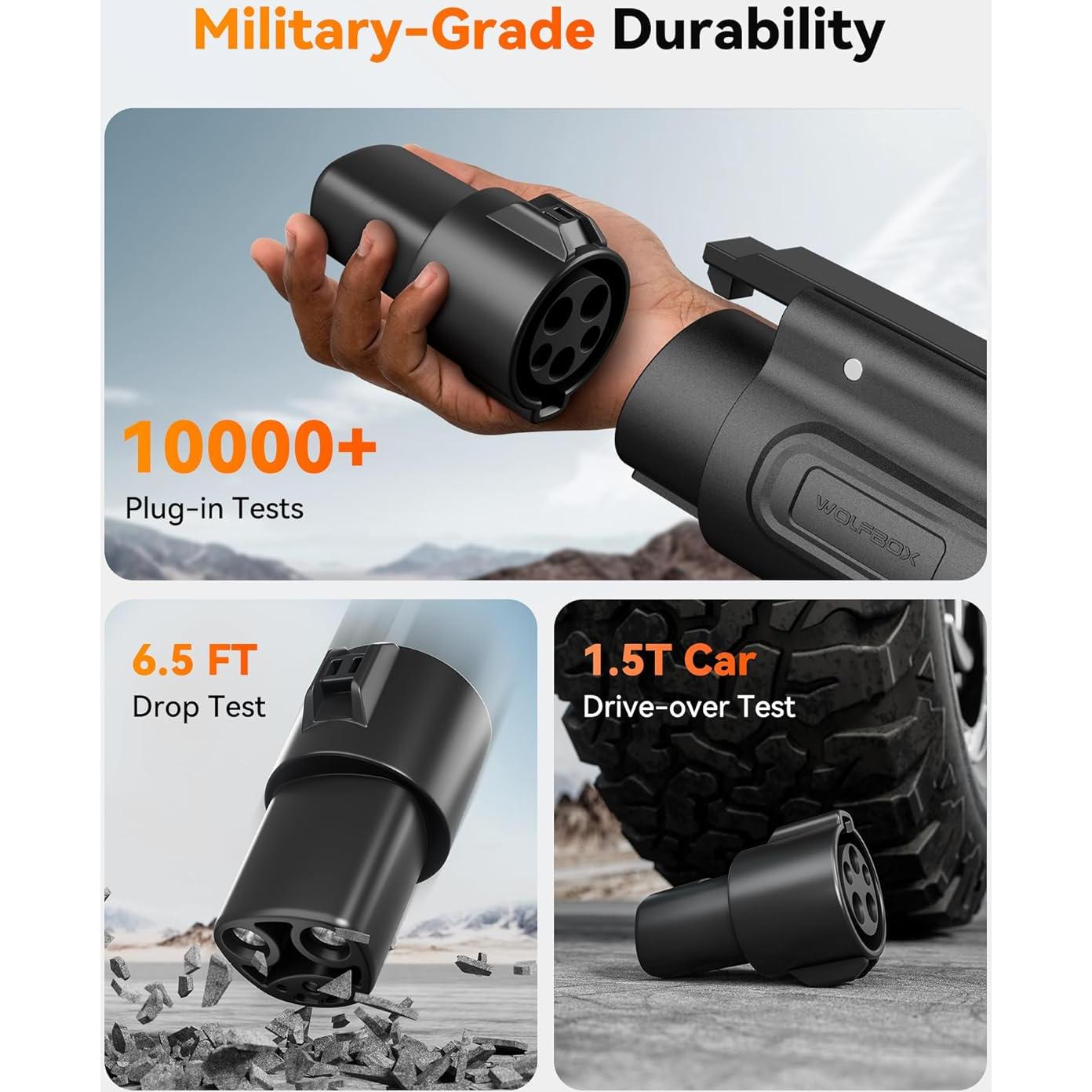 Adaptador Cargador J1772 a Tesla WOLFBOX 80A 240V Portátil