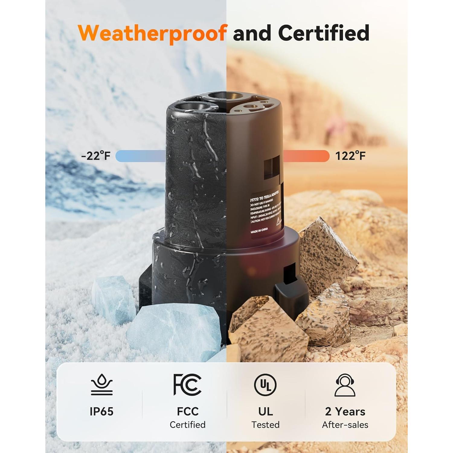 Adaptador Cargador J1772 a Tesla WOLFBOX 80A 240V Portátil