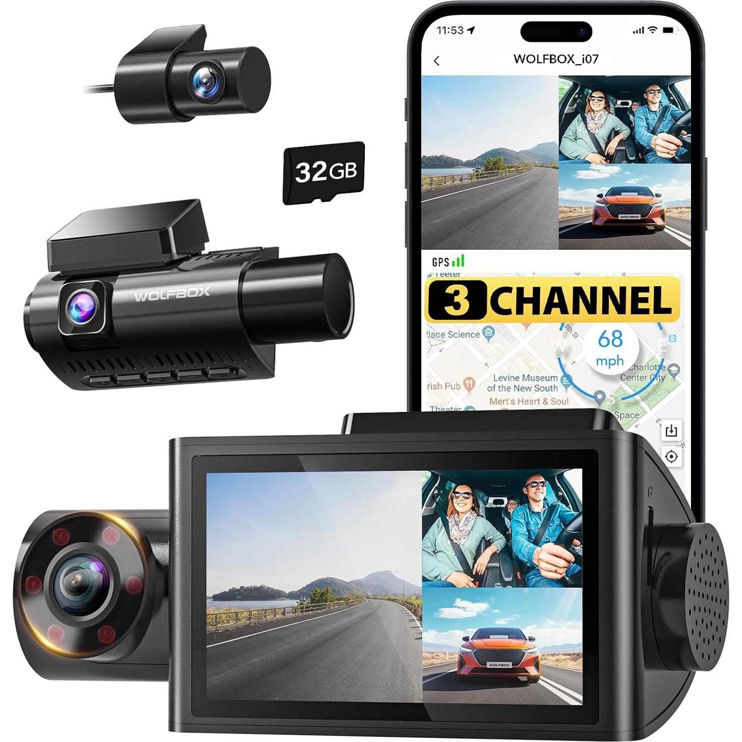 i07 3 Channel Dash Cam & i17 4K 3 Channel Dash Cam
