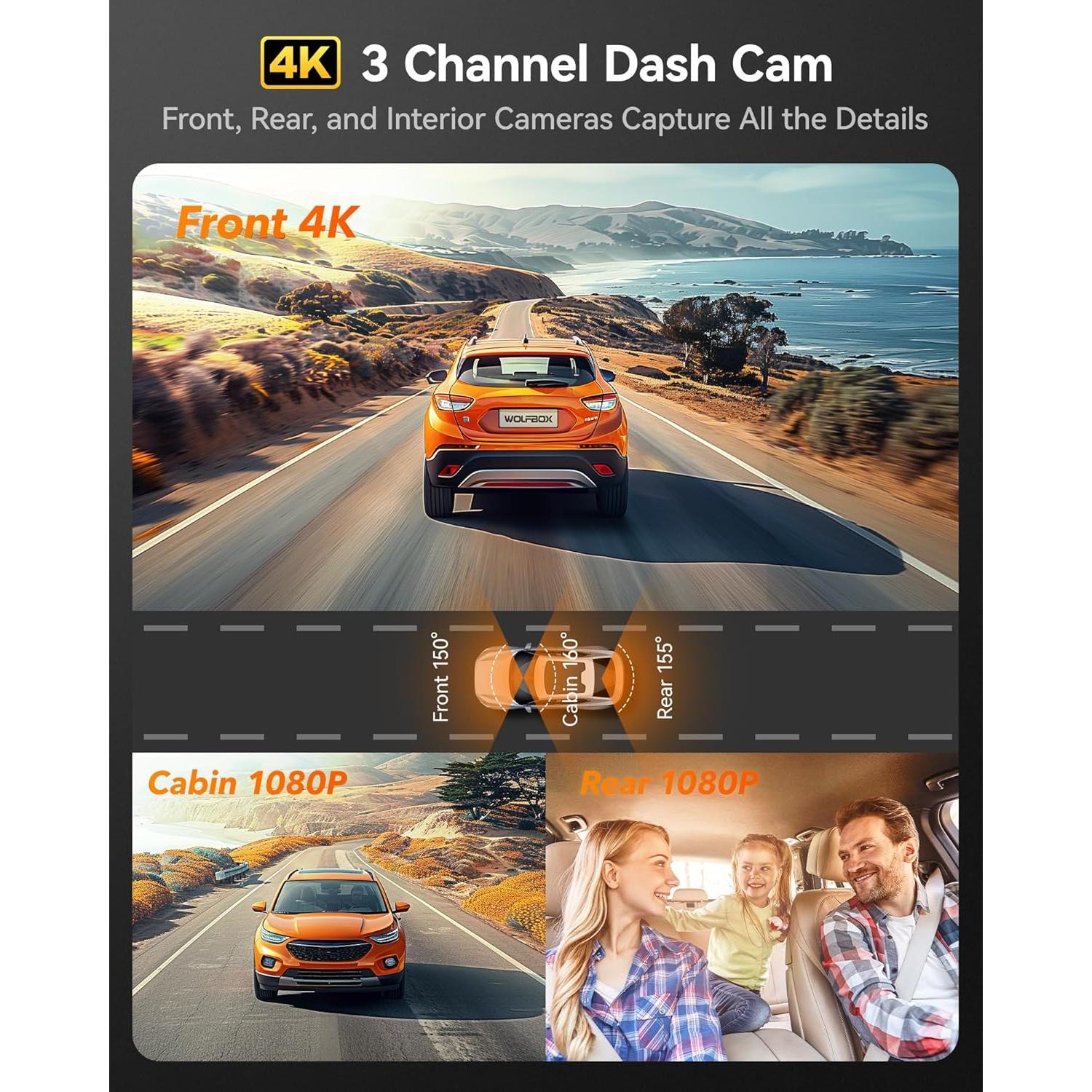i07 3 Channel Dash Cam & i17 4K 3 Channel Dash Cam