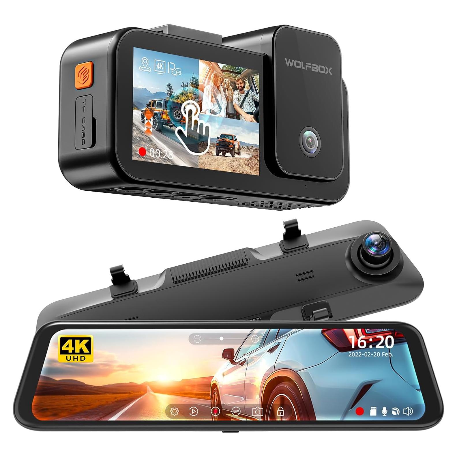 Cámara de tablero WOLFBOX G850 4K y X5 3 canales