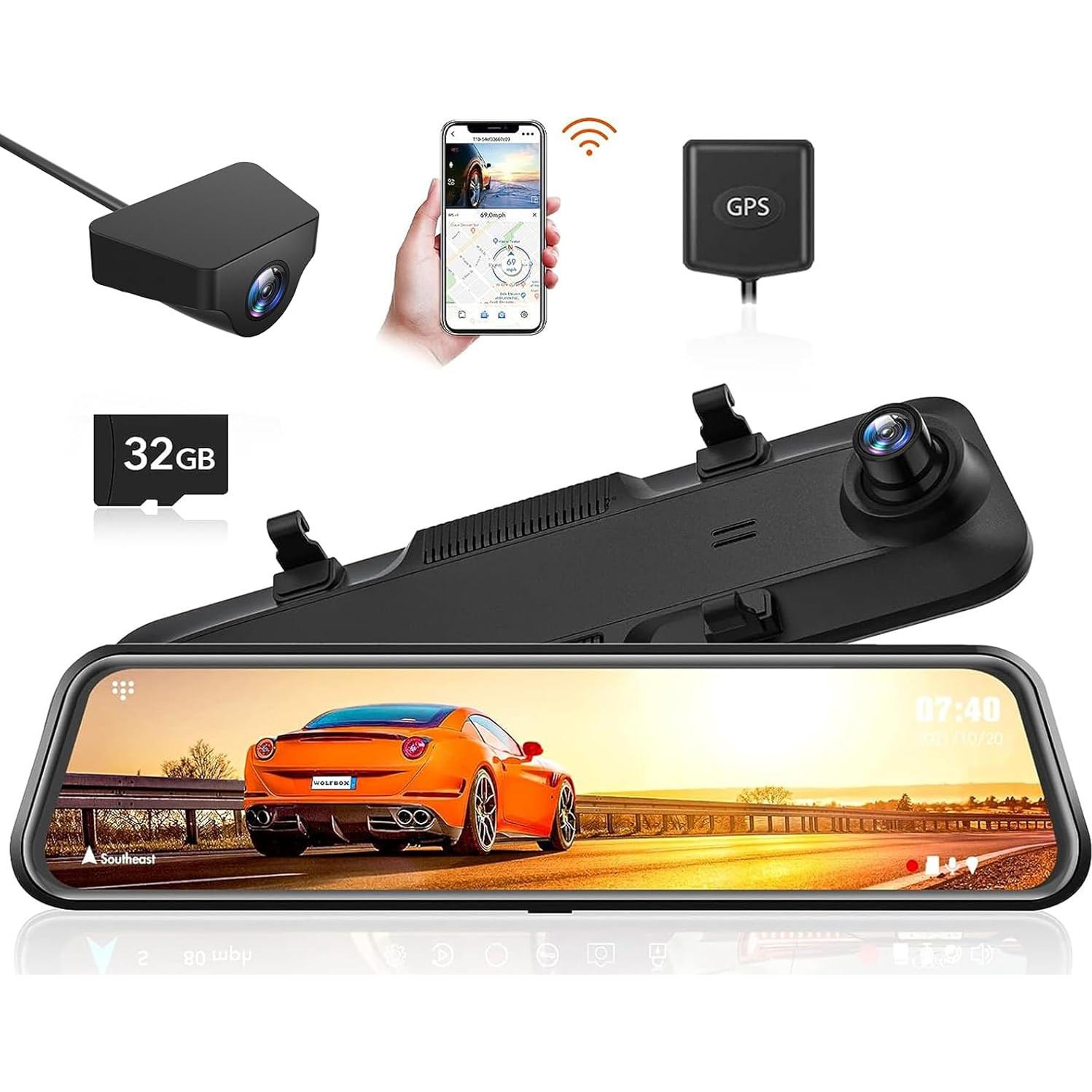 Cámara de Tablero WOLFBOX G840H + Cable de 10m para Reversa