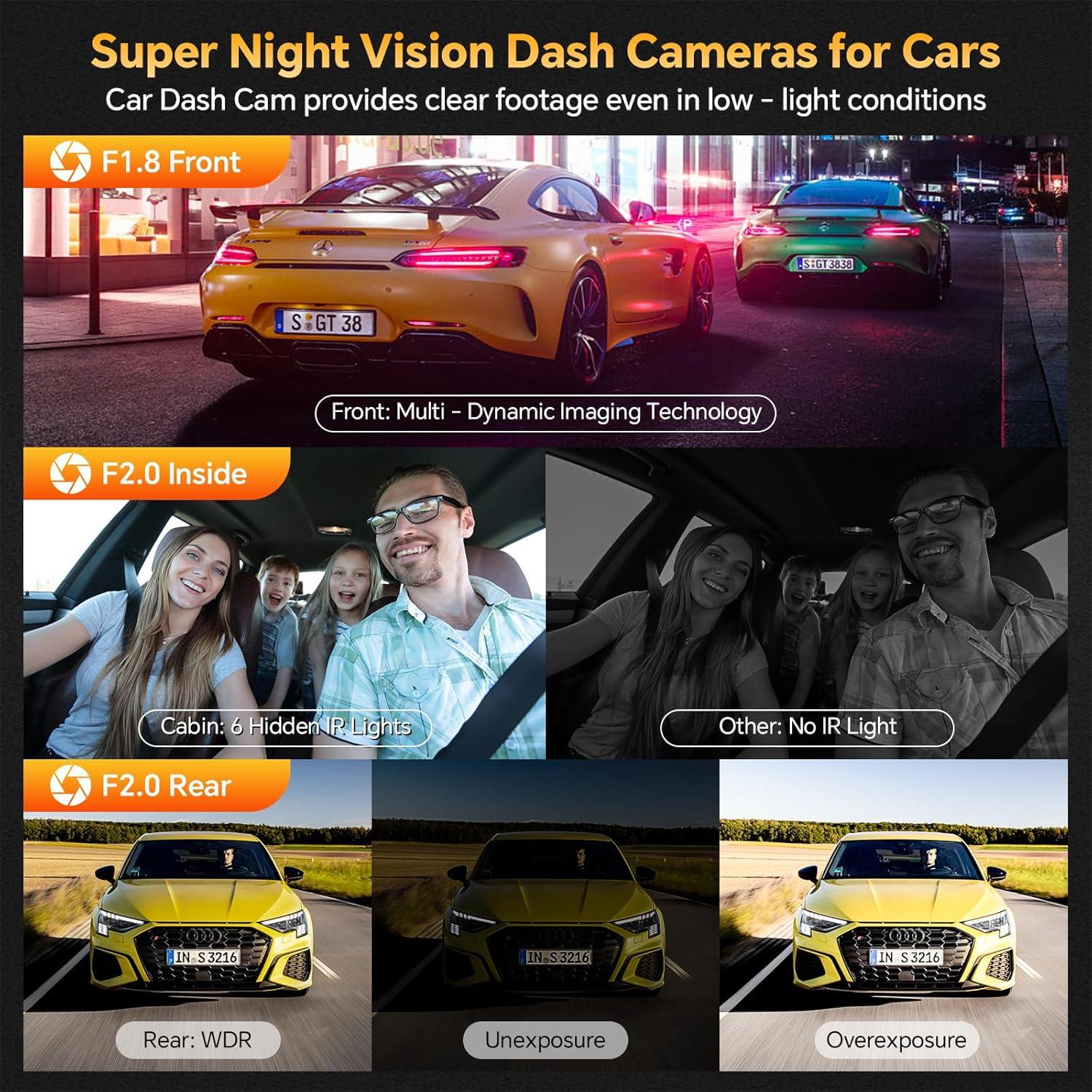 Cámara de tablero Milerong S61 3 Canales 2.5K WiFi