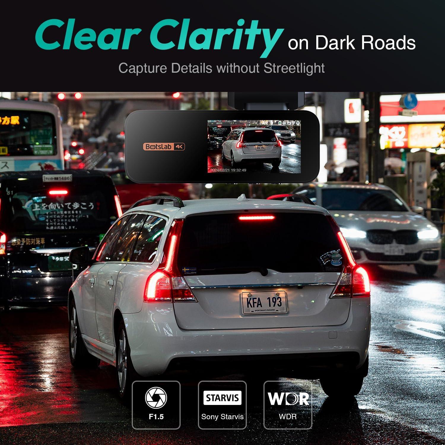 Cámara Dash 4K BOTSLAB G980H Delantera y Trasera con ADAS