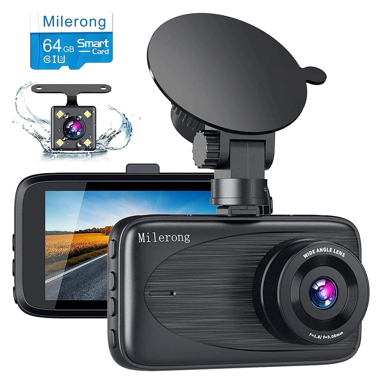 Cámara Dash Milerong A25 Delantera y Trasera 1080P FHD