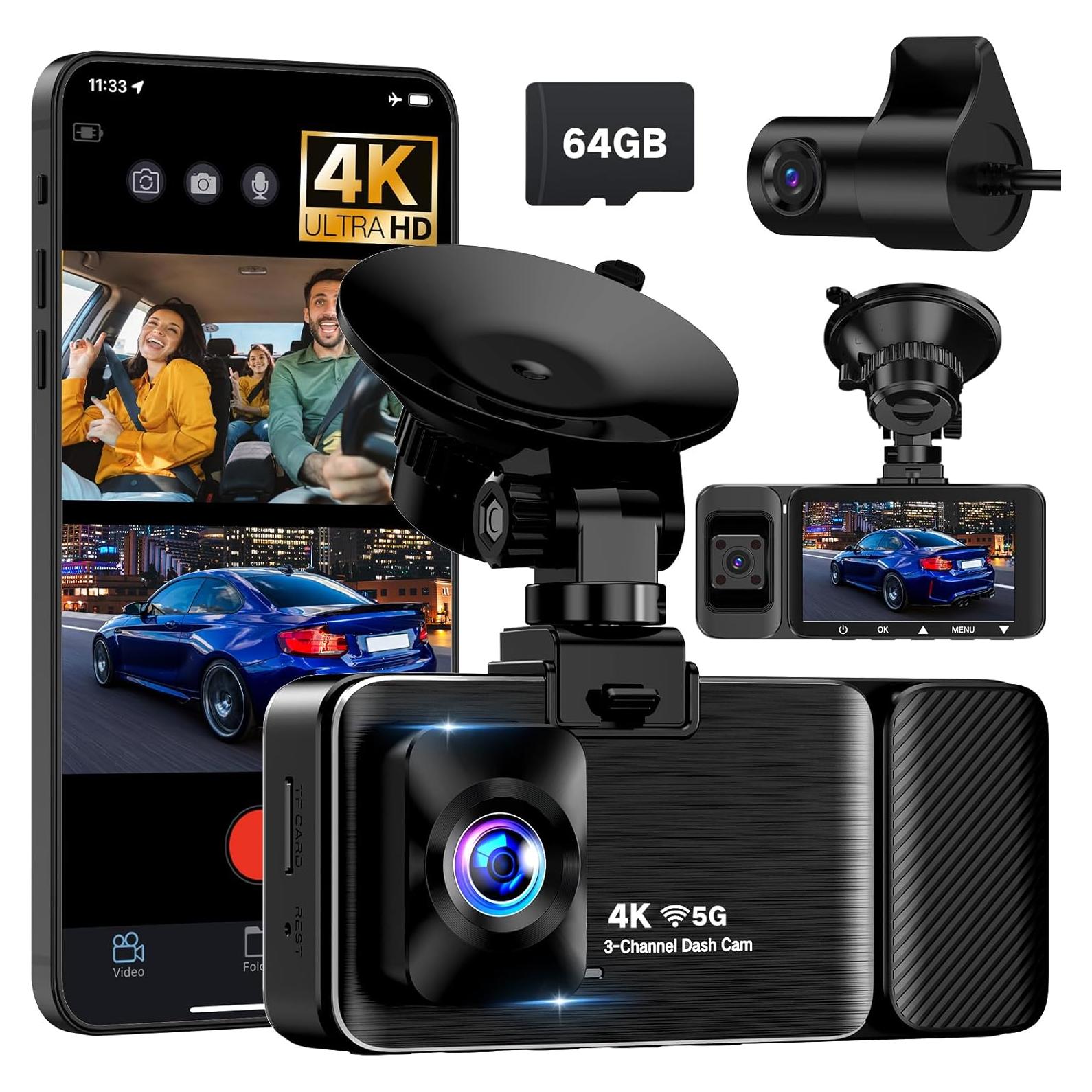 Cámara Dash 4K LECTRUS K02 Pro 3 Canales con WiFi 5G