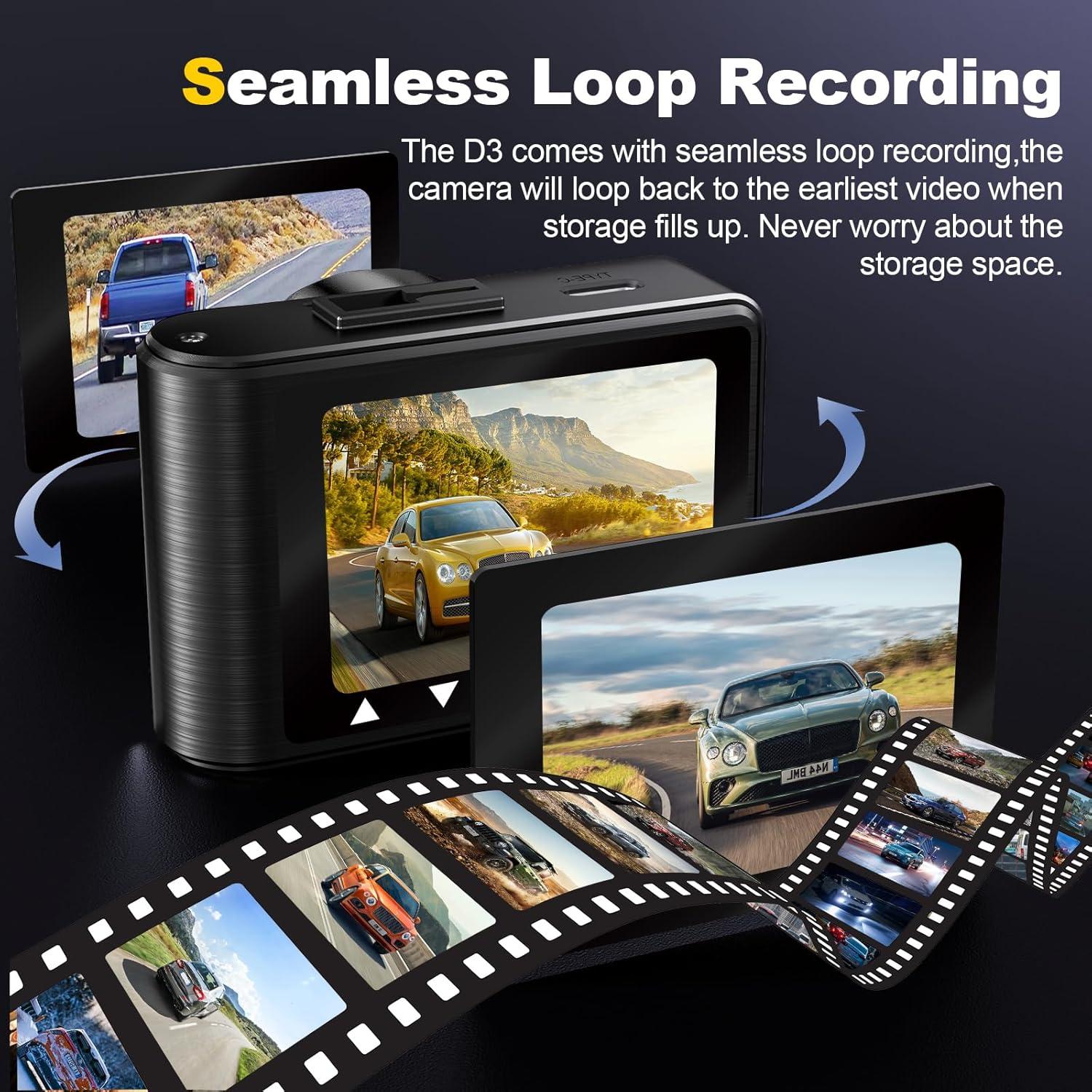 Cámara de tablero 4K/1080p Witisco con WiFi y SD 64GB