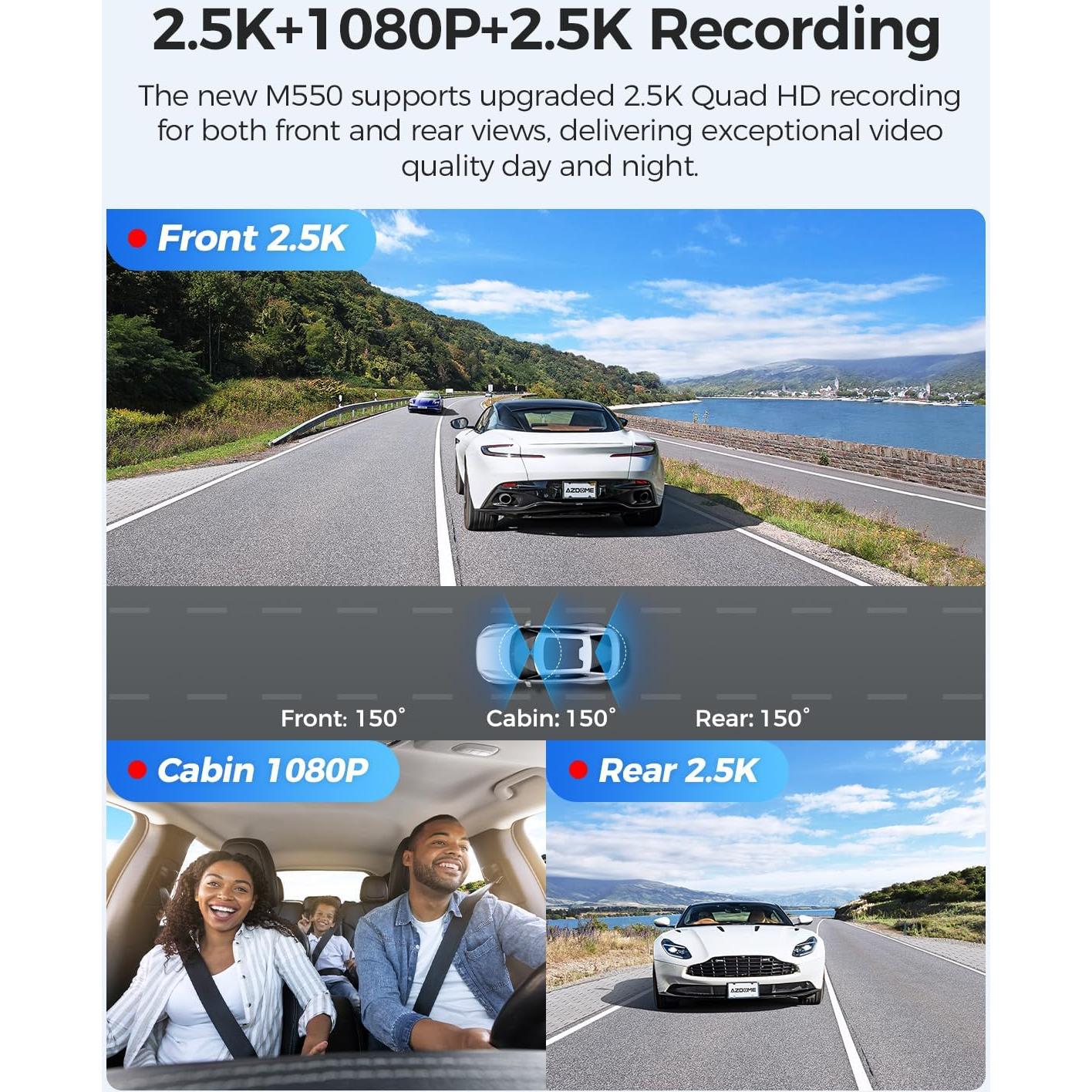 Cámara de Salpicadero AZDOME M550 4K Triple con WiFi y GPS