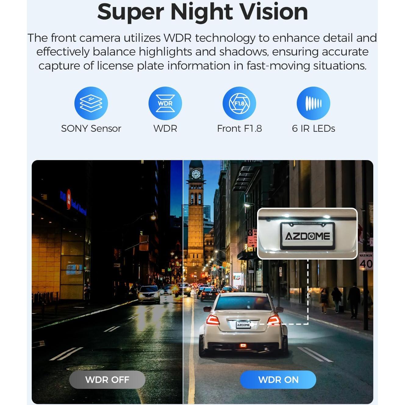Cámara de Salpicadero AZDOME M550 4K Triple con WiFi y GPS