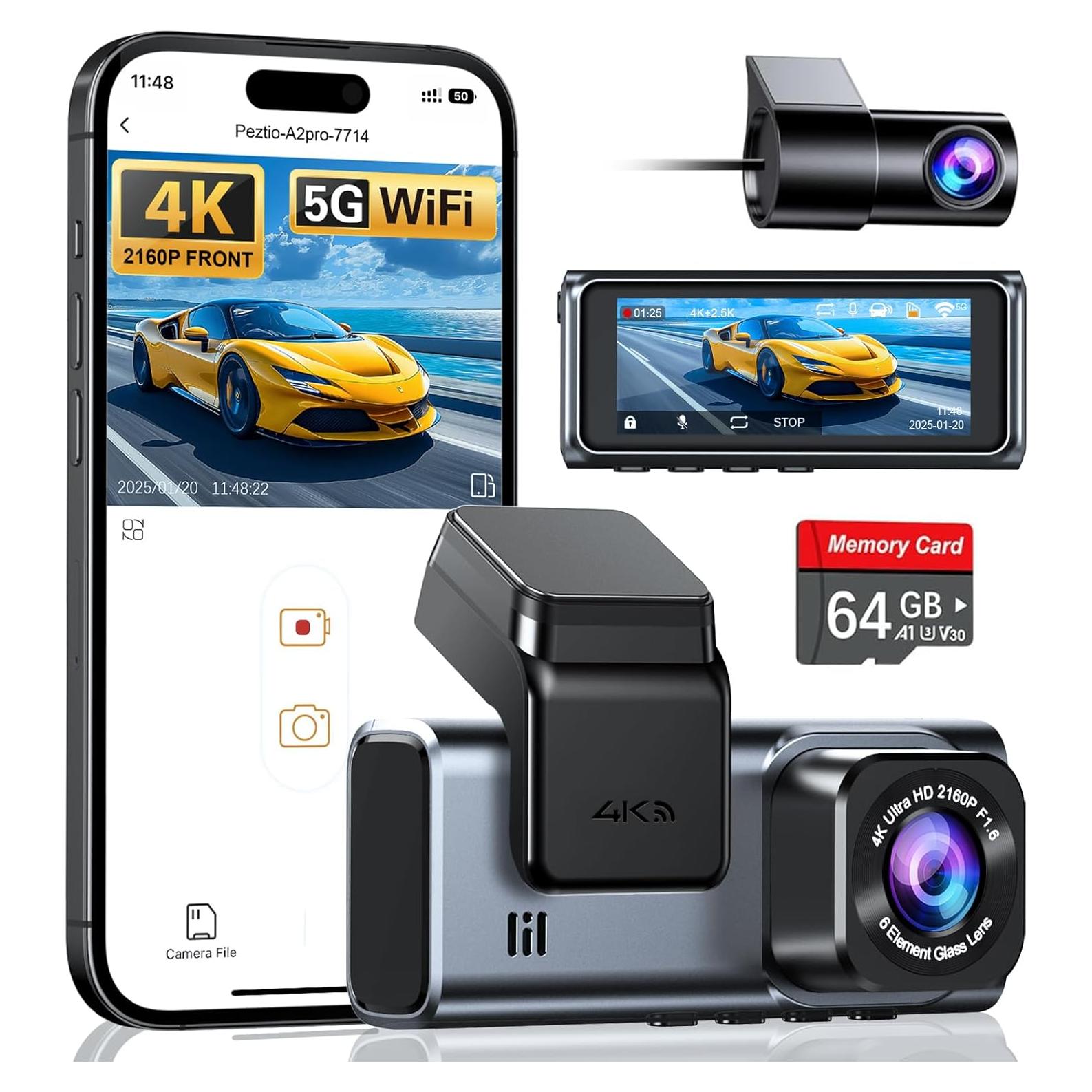 Cámara Dash 4K Delantera y Trasera Navycrest A2Pro WiFi 5G