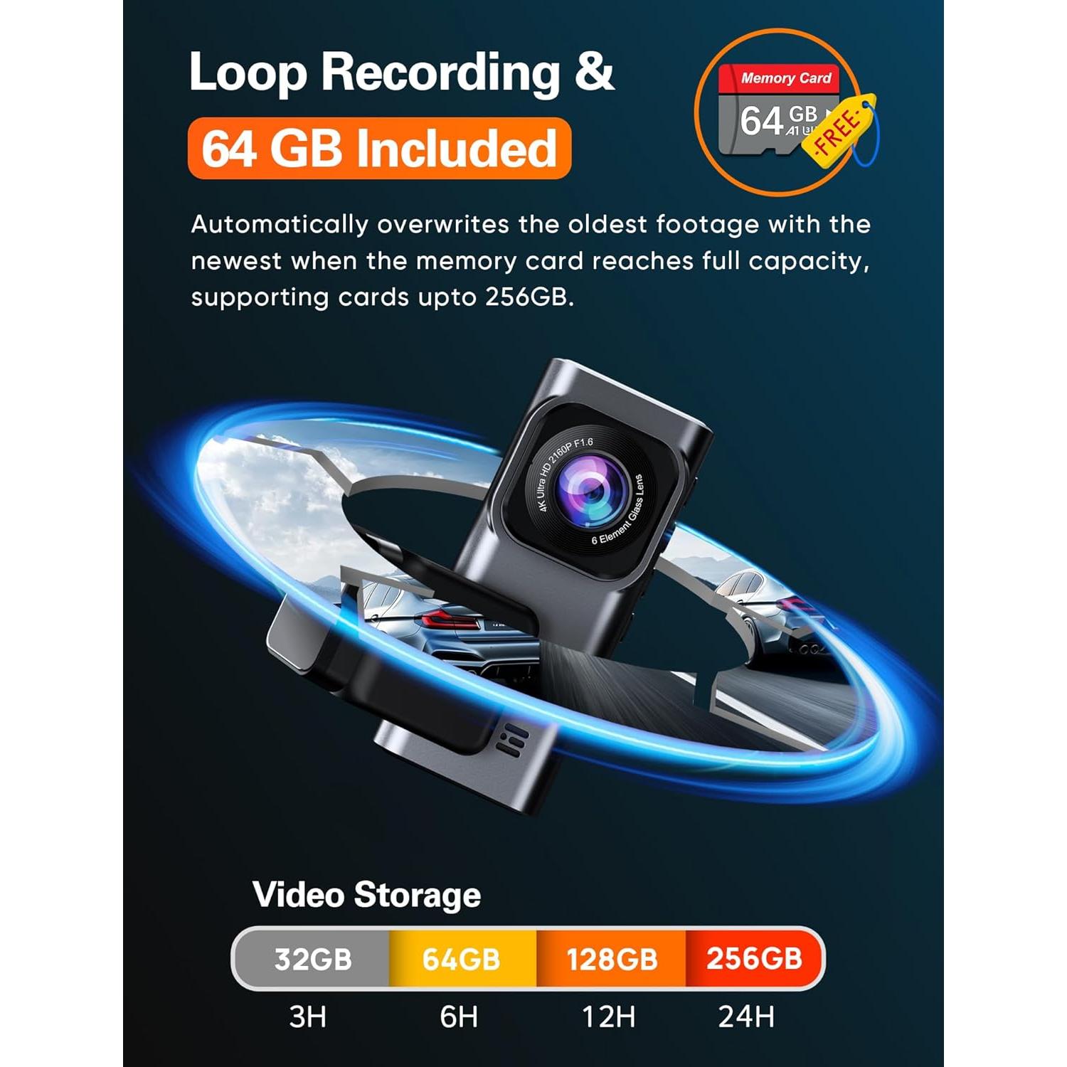 Cámara Dash 4K Delantera y Trasera Navycrest A2Pro WiFi 5G