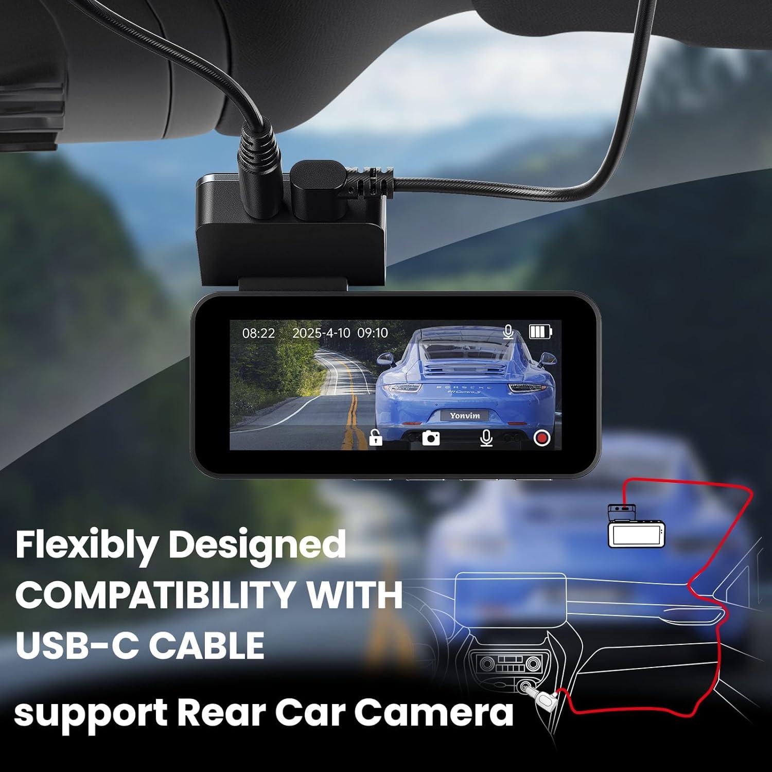 2.5K Dash Cam，Dash Camera for Cars with 32GB Card & 3.39" IPS Screen - 160° Wide Angle, Loop Recording for Night/Day Security,G-Sensor, Support 256 GB Max