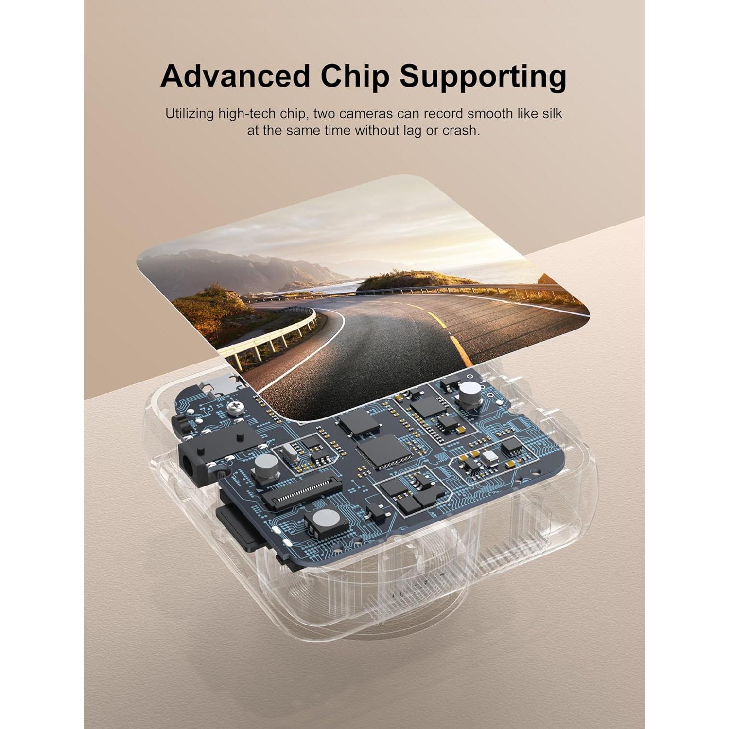 iZEEKER 2.5K Dash Cam Front and Rear with SD Card, 1440P Car Camera Dashboard, Dual Dashcam for Cars 170° Wide Angle, G-Sensor, Night Vision, 24H Parking Monitor Support, WDR