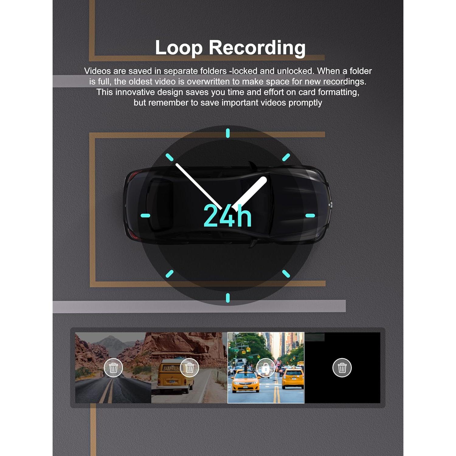 iZEEKER 2.5K Dash Cam Front and Rear with SD Card, 1440P Car Camera Dashboard, Dual Dashcam for Cars 170° Wide Angle, G-Sensor, Night Vision, 24H Parking Monitor Support, WDR