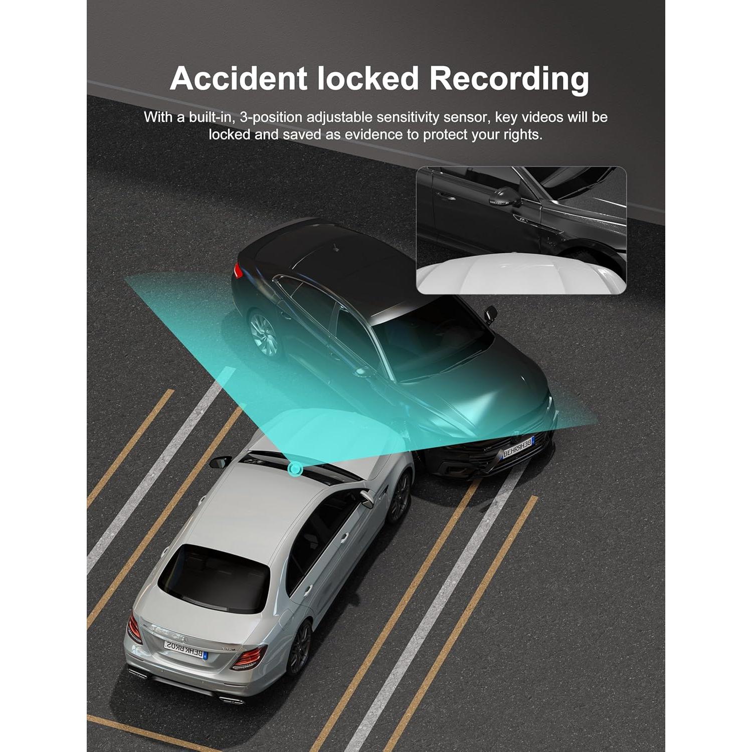 iZEEKER 2.5K Dash Cam Front and Rear with SD Card, 1440P Car Camera Dashboard, Dual Dashcam for Cars 170° Wide Angle, G-Sensor, Night Vision, 24H Parking Monitor Support, WDR