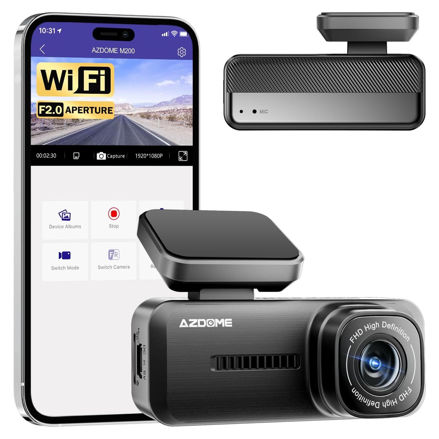 Cámara de Salpicadero AZDOME M200 1080P WiFi con G-Sensor