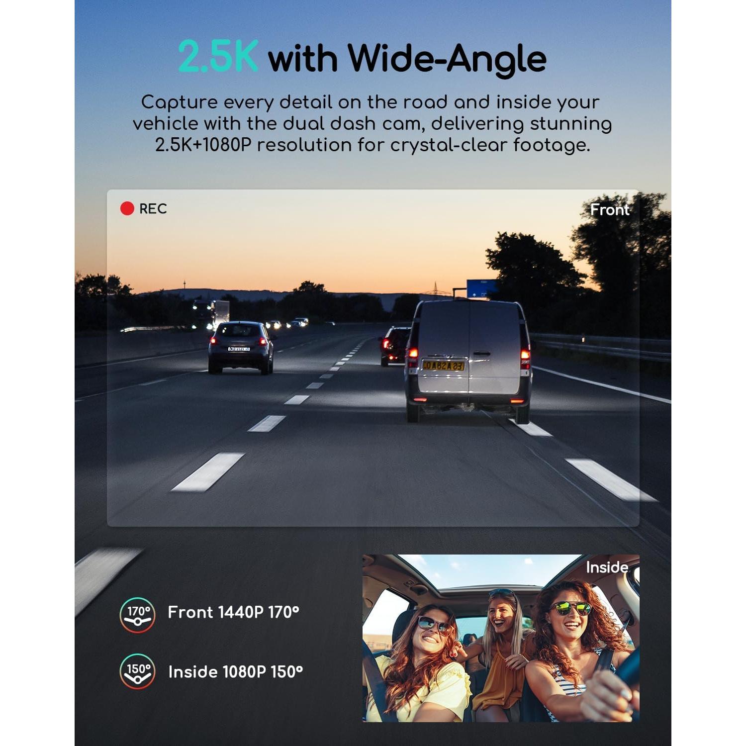 Cámara Doble COOAU D20 2.5K 1080P con WiFi y GPS