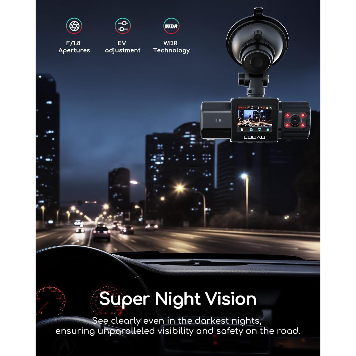 Cámara Doble COOAU D20 2.5K 1080P con WiFi y GPS