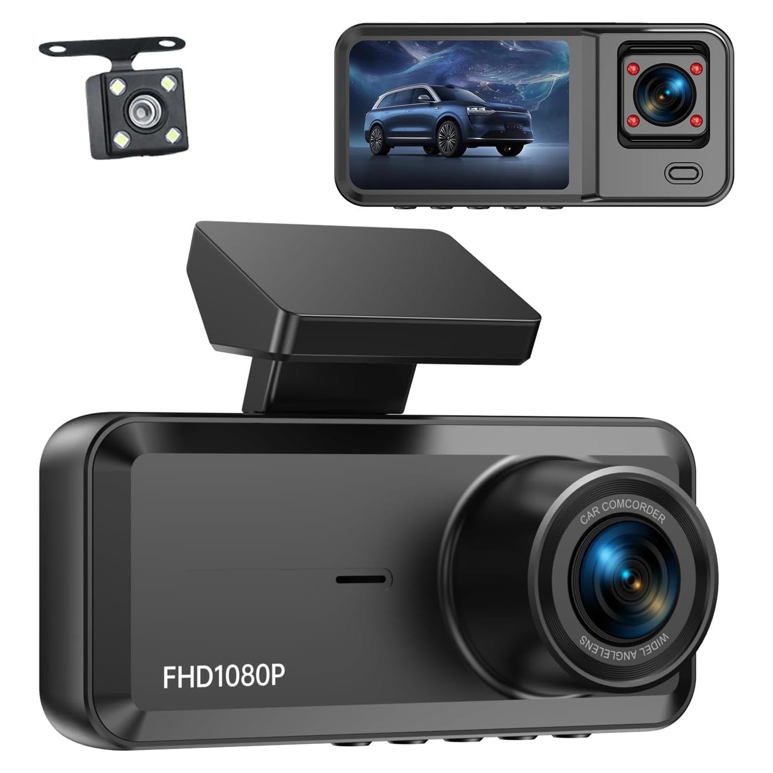 Cámara Dash KooBaCar F7S 3 Canales 1080P con Visión Nocturna