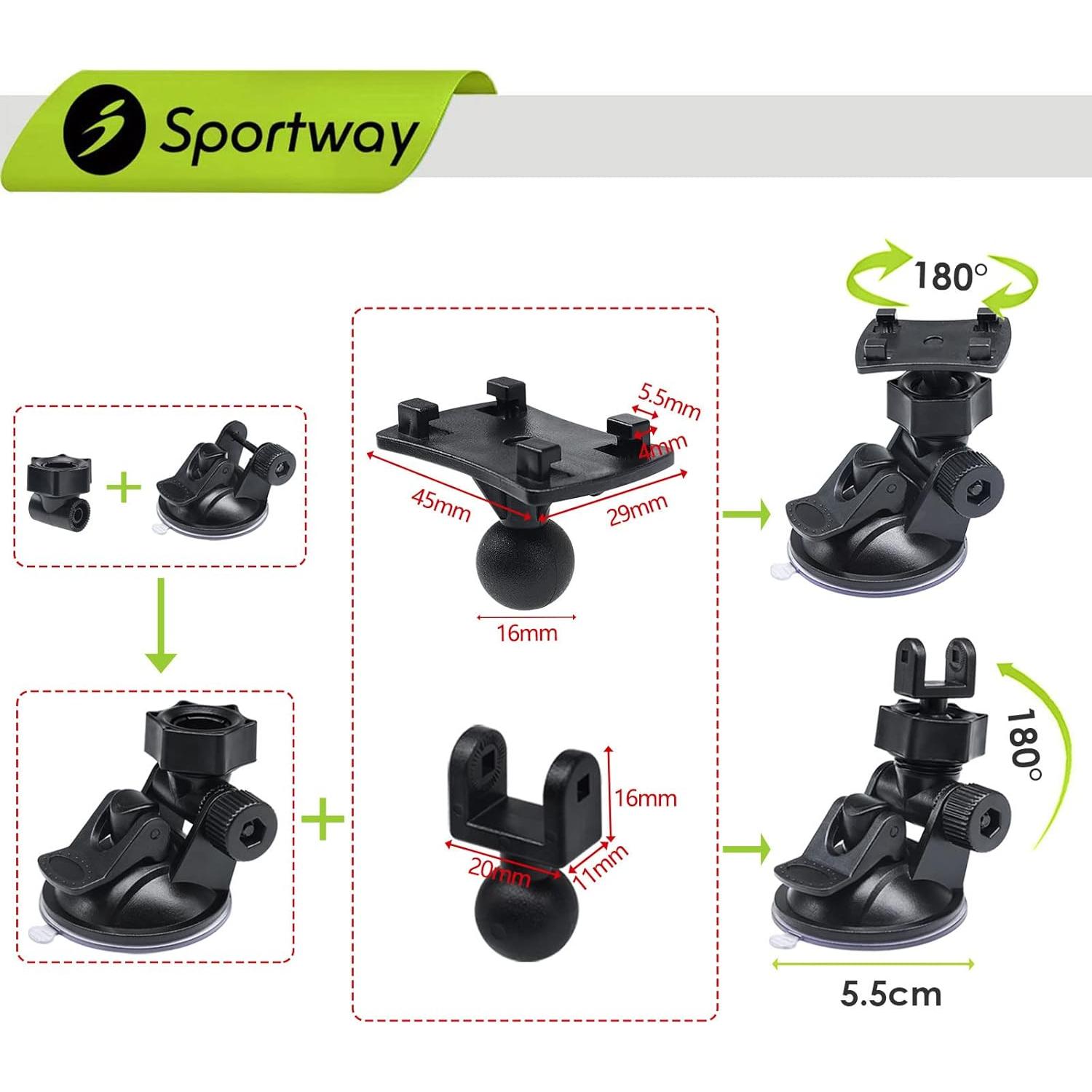 Soporte de Ventosa para Cámara Dash Sportway S40 360° 5kg