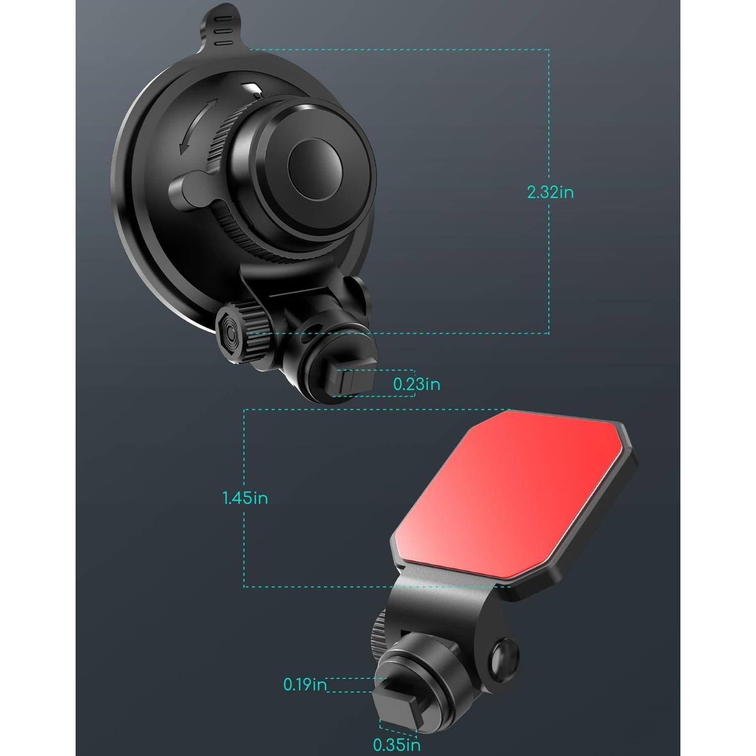 Soporte para cámara de tablero COOAU con ventosa y 3M