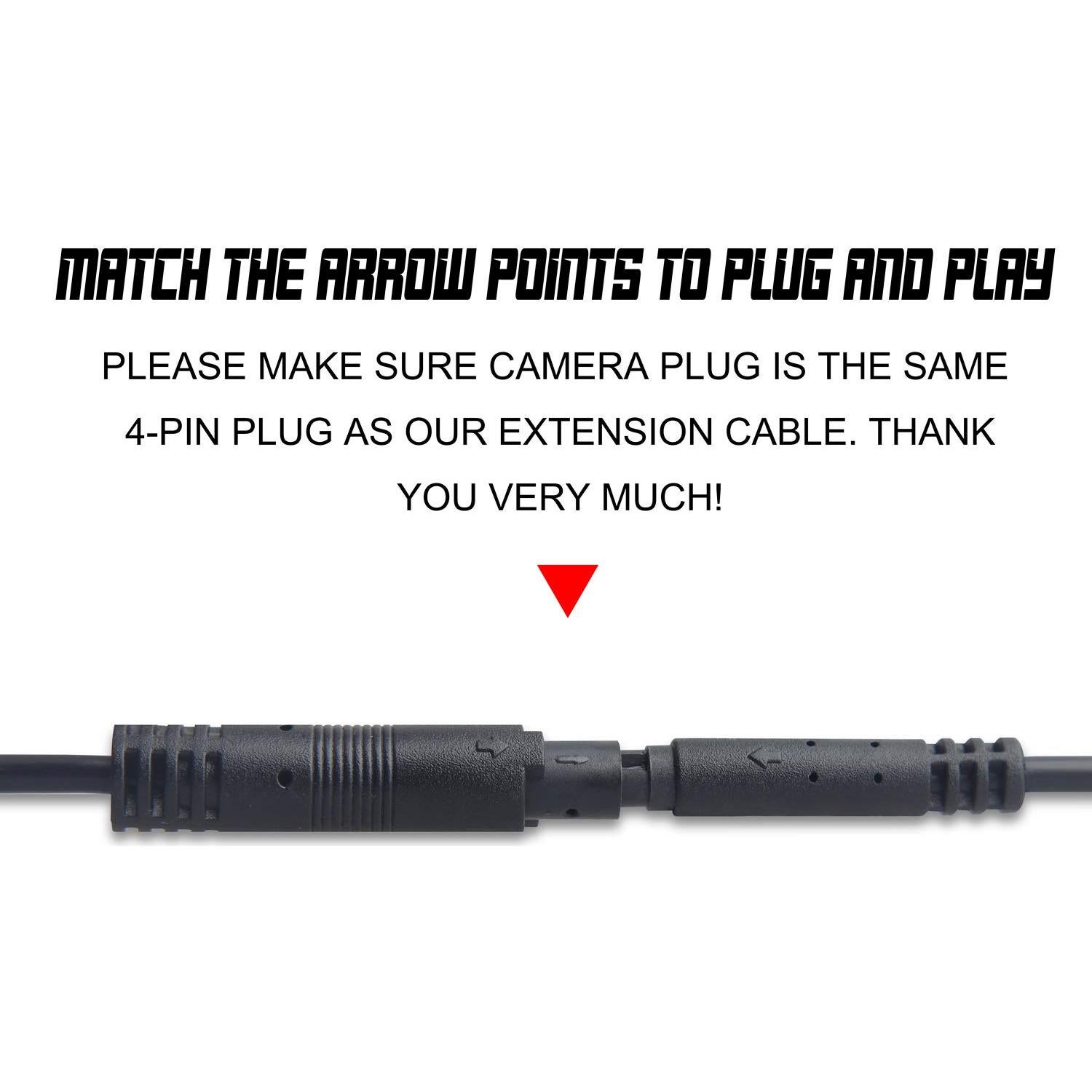 Cable de Extensión 4 Pines YiePhiot 2m para Cámara de Respaldo