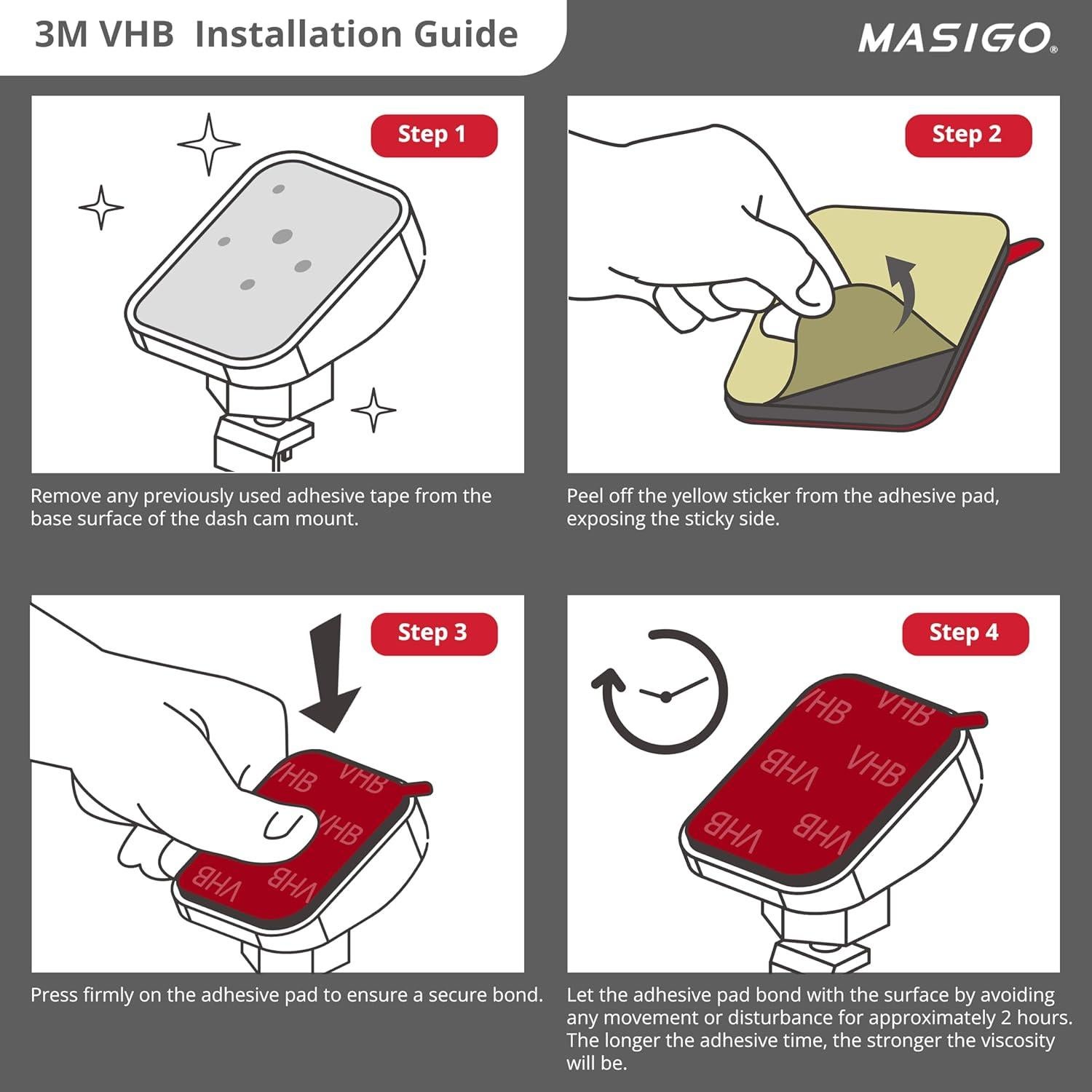 Almohadilla Adhesiva Doble Cara 3M MASIGO para Cámara de Tablero