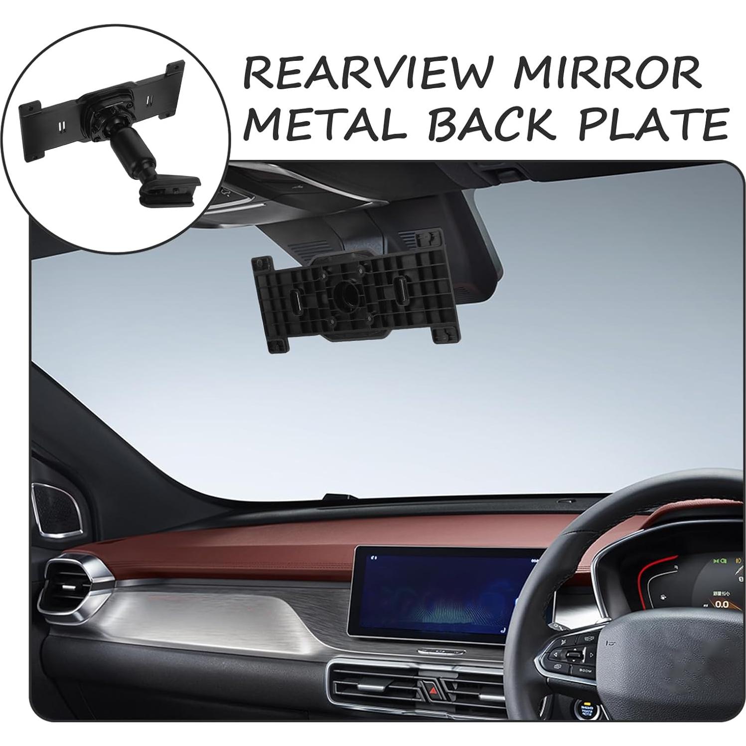 1 Set Dash Cam Mirror Mount Rear View Mirror Back Plate Panel Car Rear View Camera Mount Kit for 5.5" - 12" Rearview Mirror Dash Cams