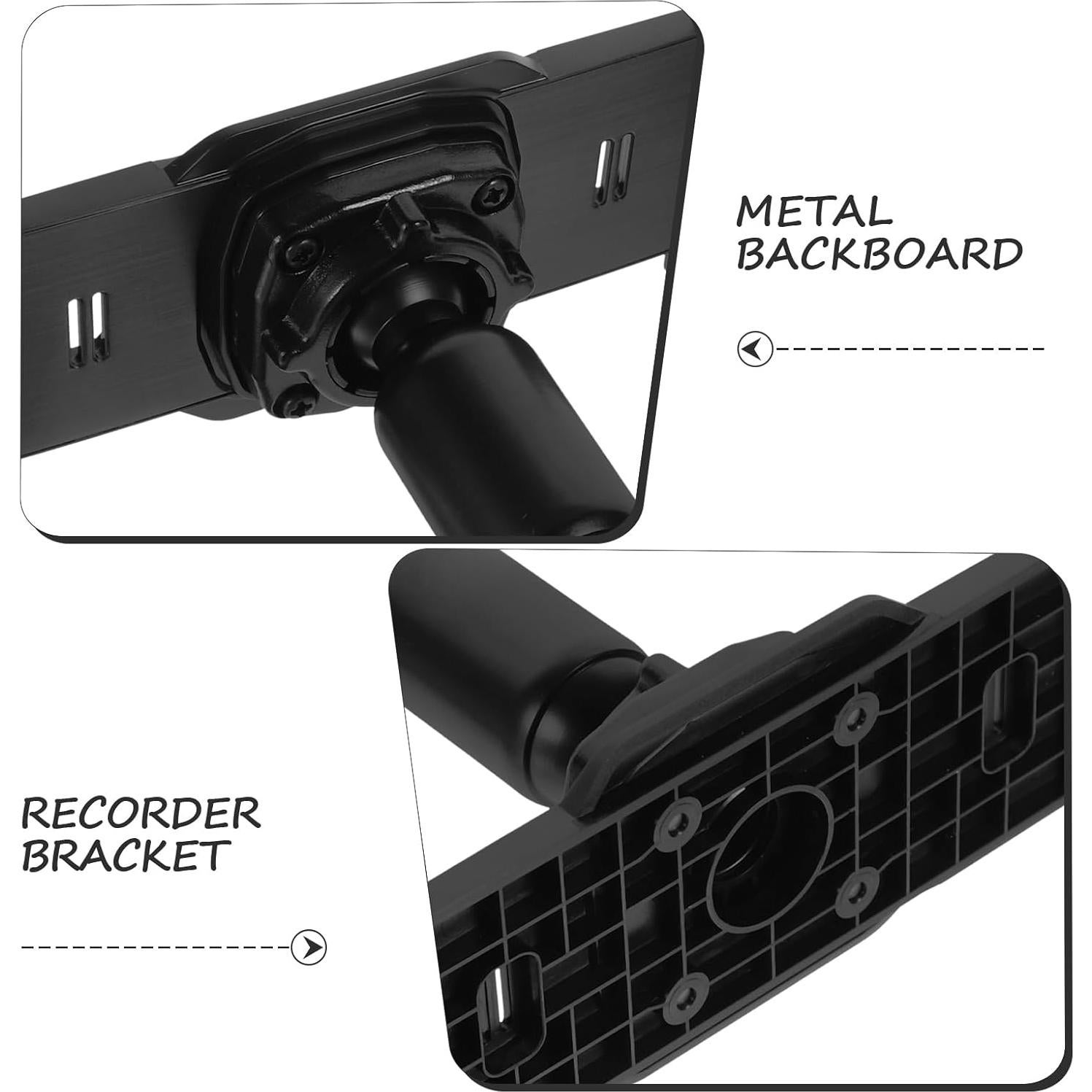 1 Set Dash Cam Mirror Mount Rear View Mirror Back Plate Panel Car Rear View Camera Mount Kit for 5.5" - 12" Rearview Mirror Dash Cams