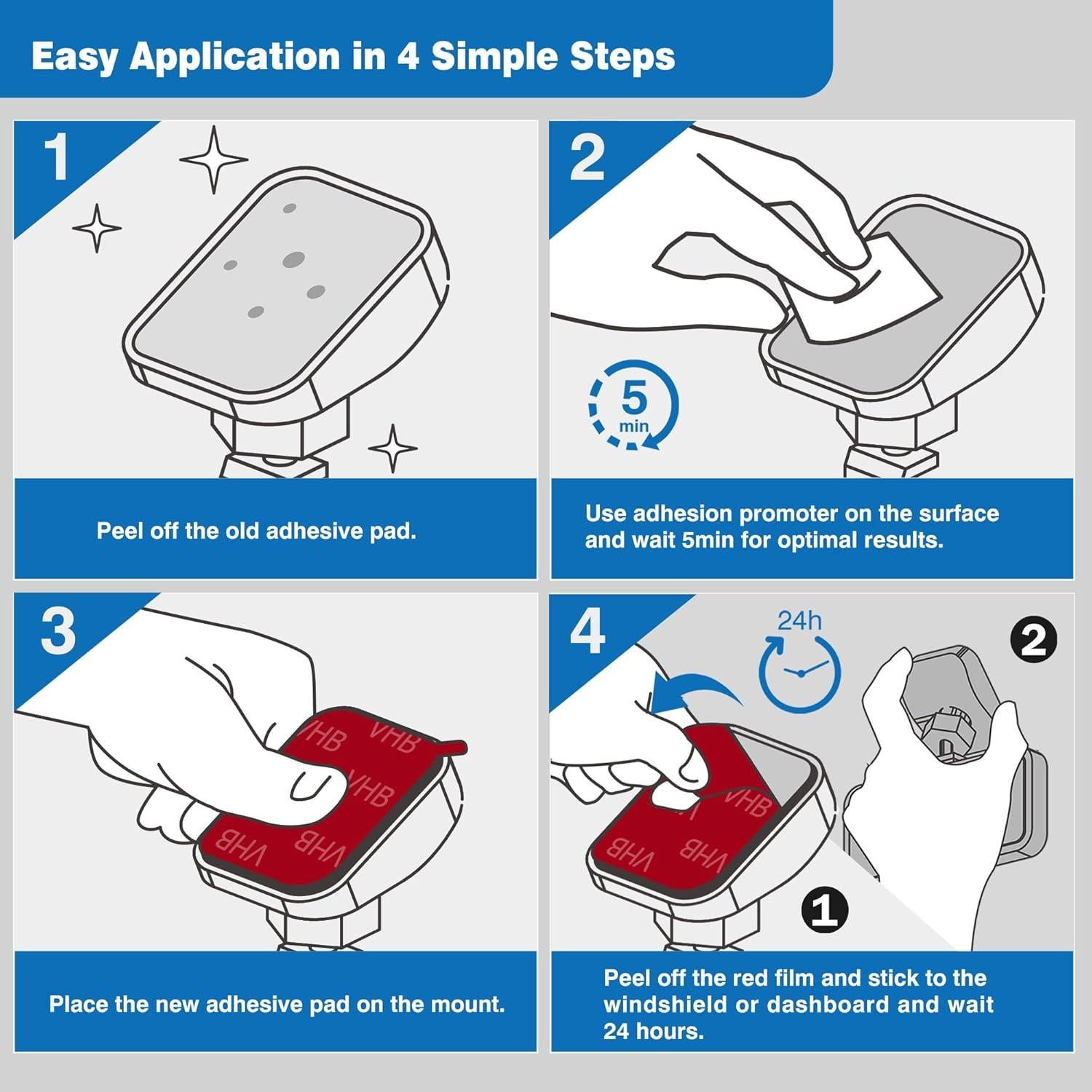 Paquete de 4 Almohadillas Adhesivas 3M VHB para Soporte de Cámara