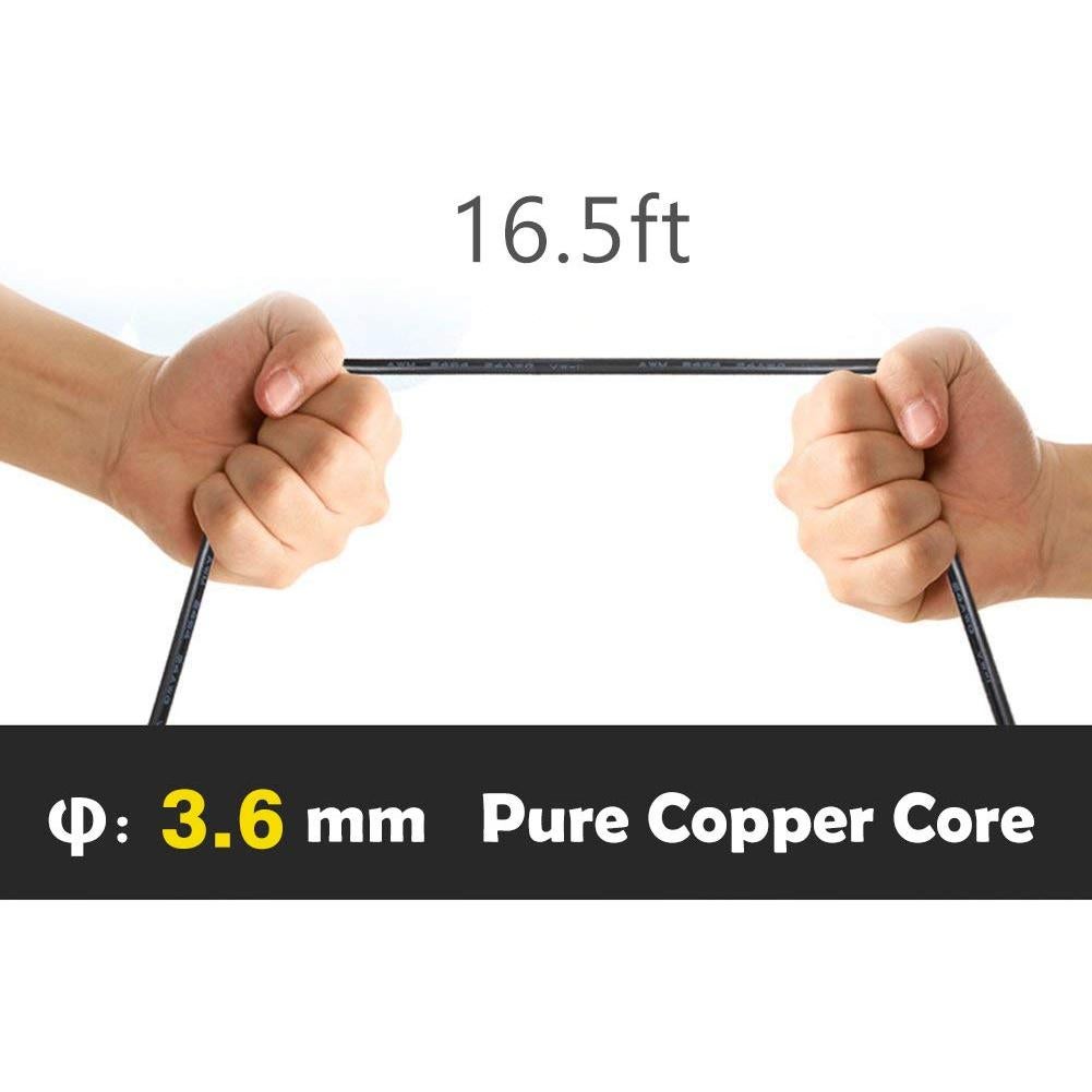 Cable de Extensión para Cámara de Respaldo YQMAJIM 5 m 2.5mm