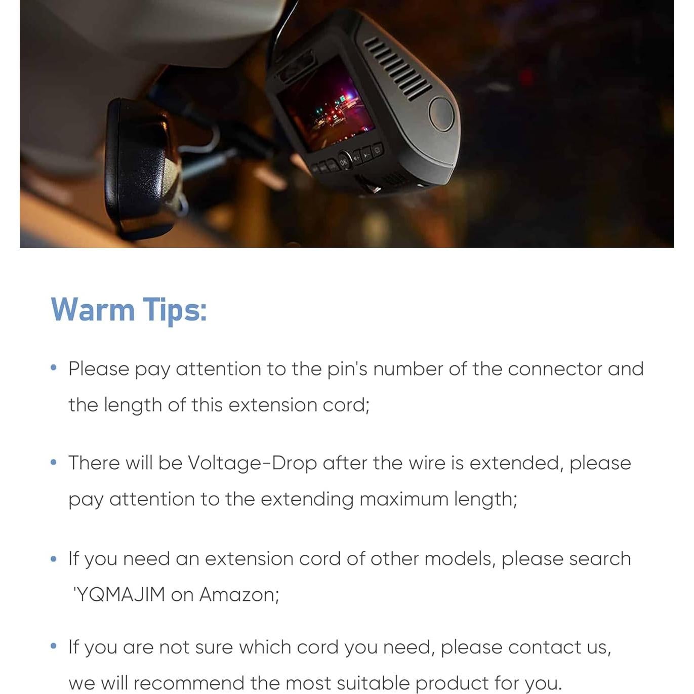 Cable de Extensión para Cámara de Respaldo YQMAJIM 3M 4 Pines Cobre Puro