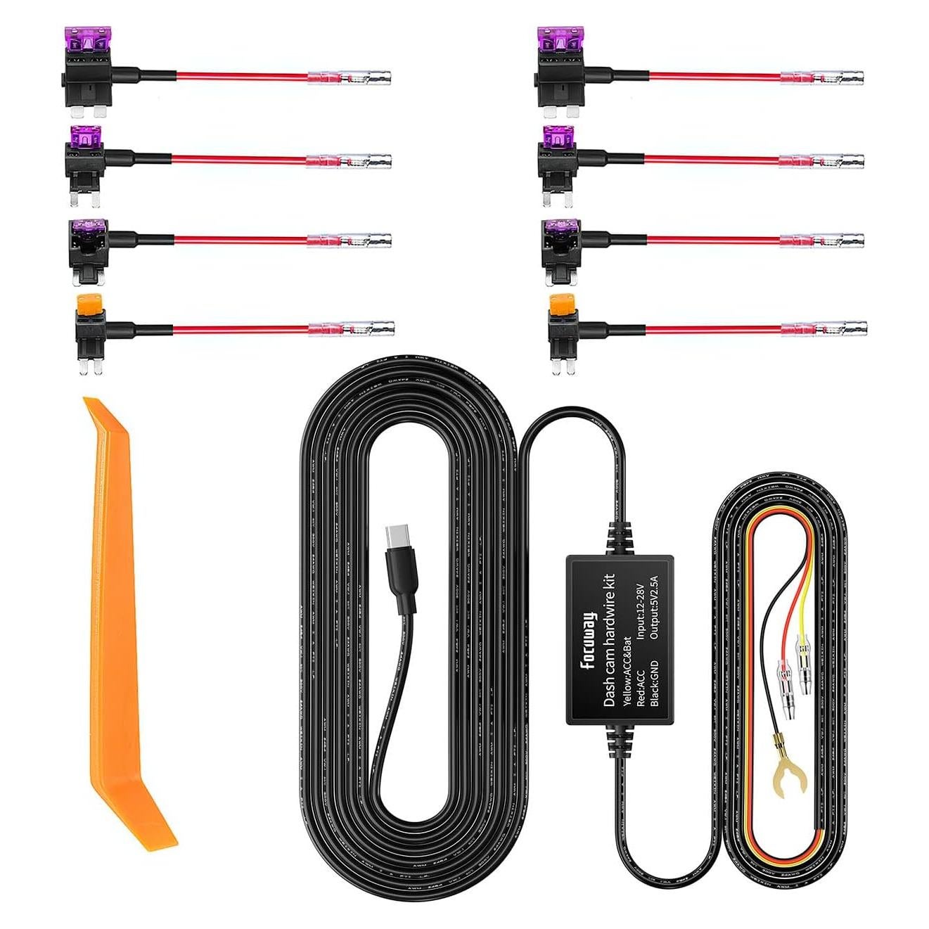 Kit de Cableado Duro FOCUWAY para Cámara de Tablero 4m 12V-24V